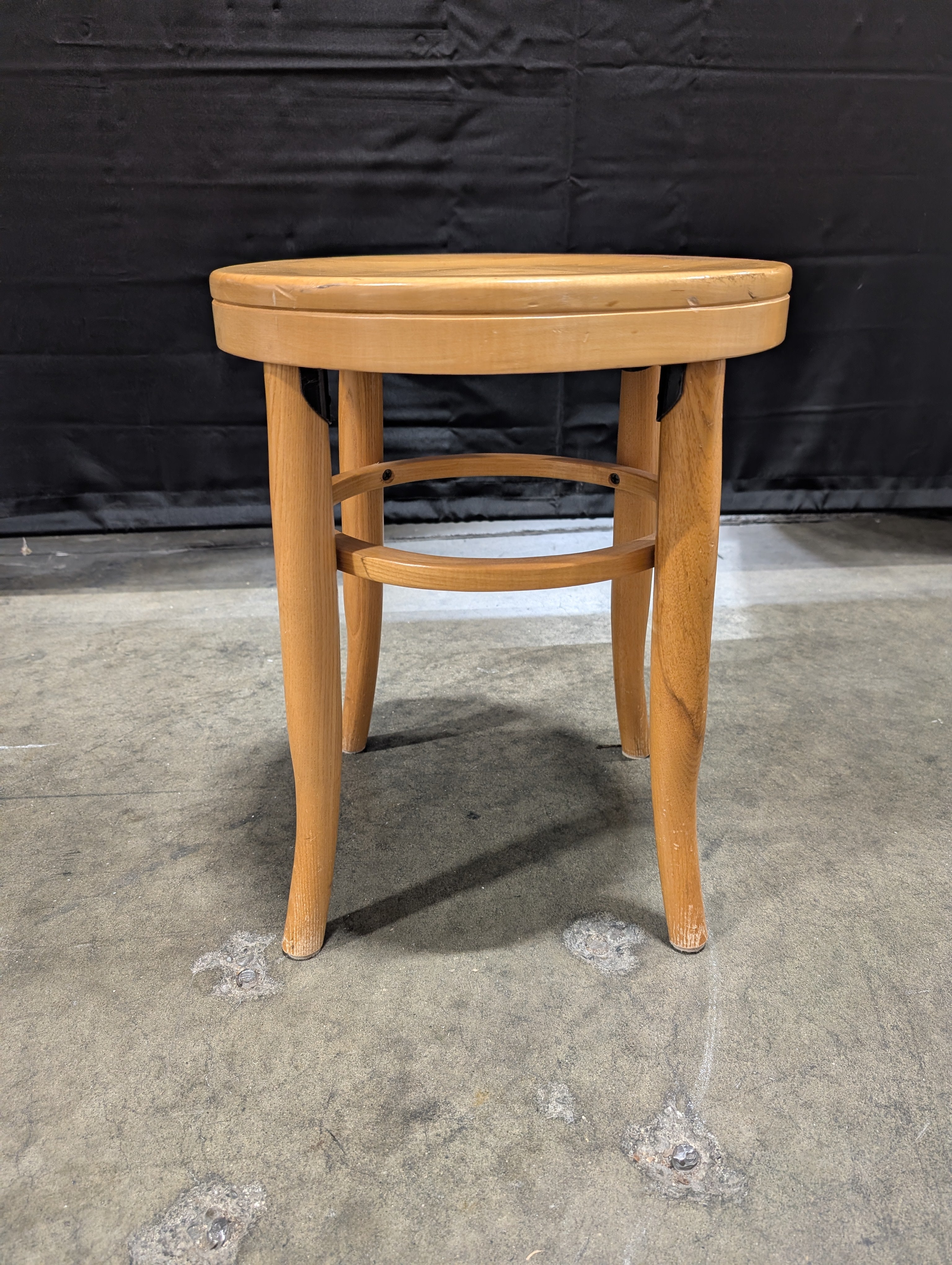 Natural Hardwood Round Stool