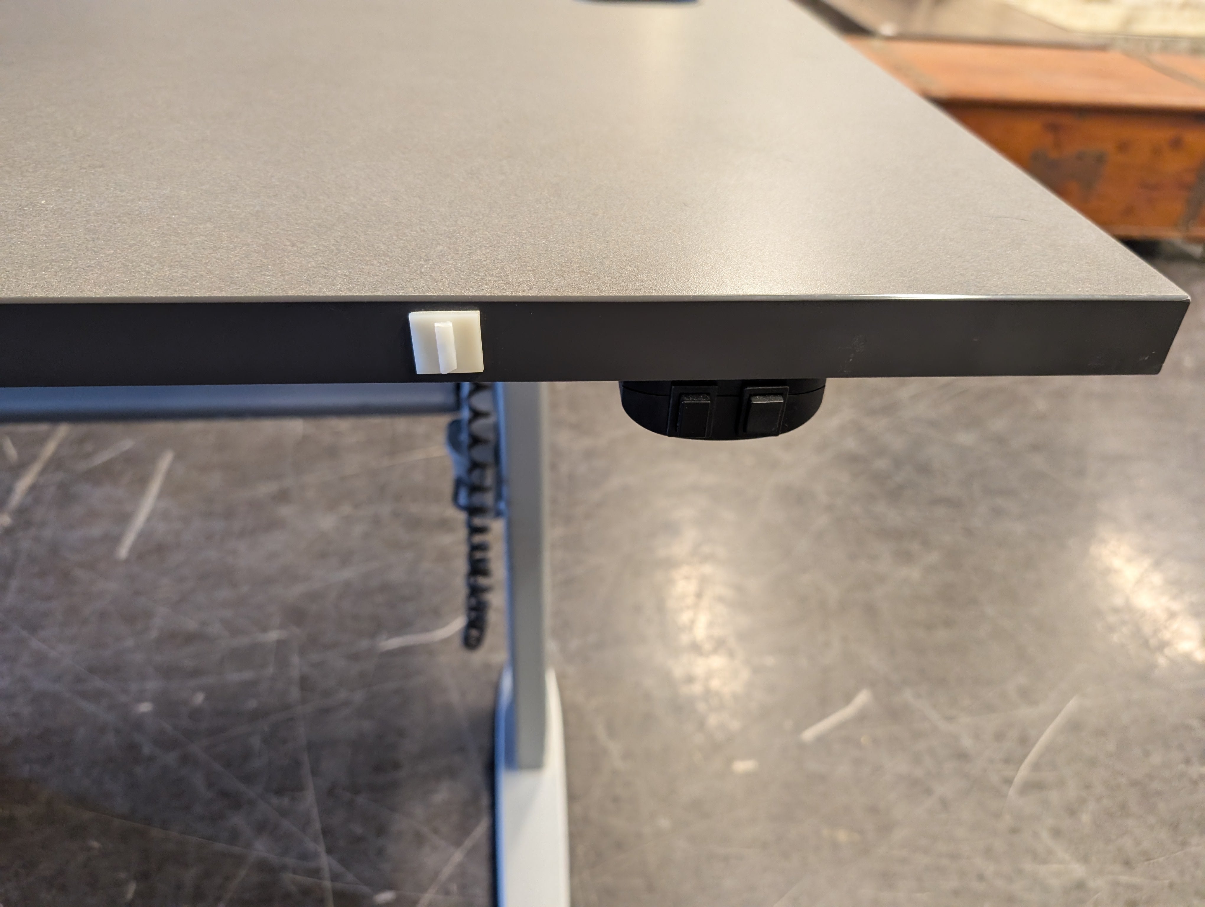 Modern Gray Adjustable Height Desk with Cable Management