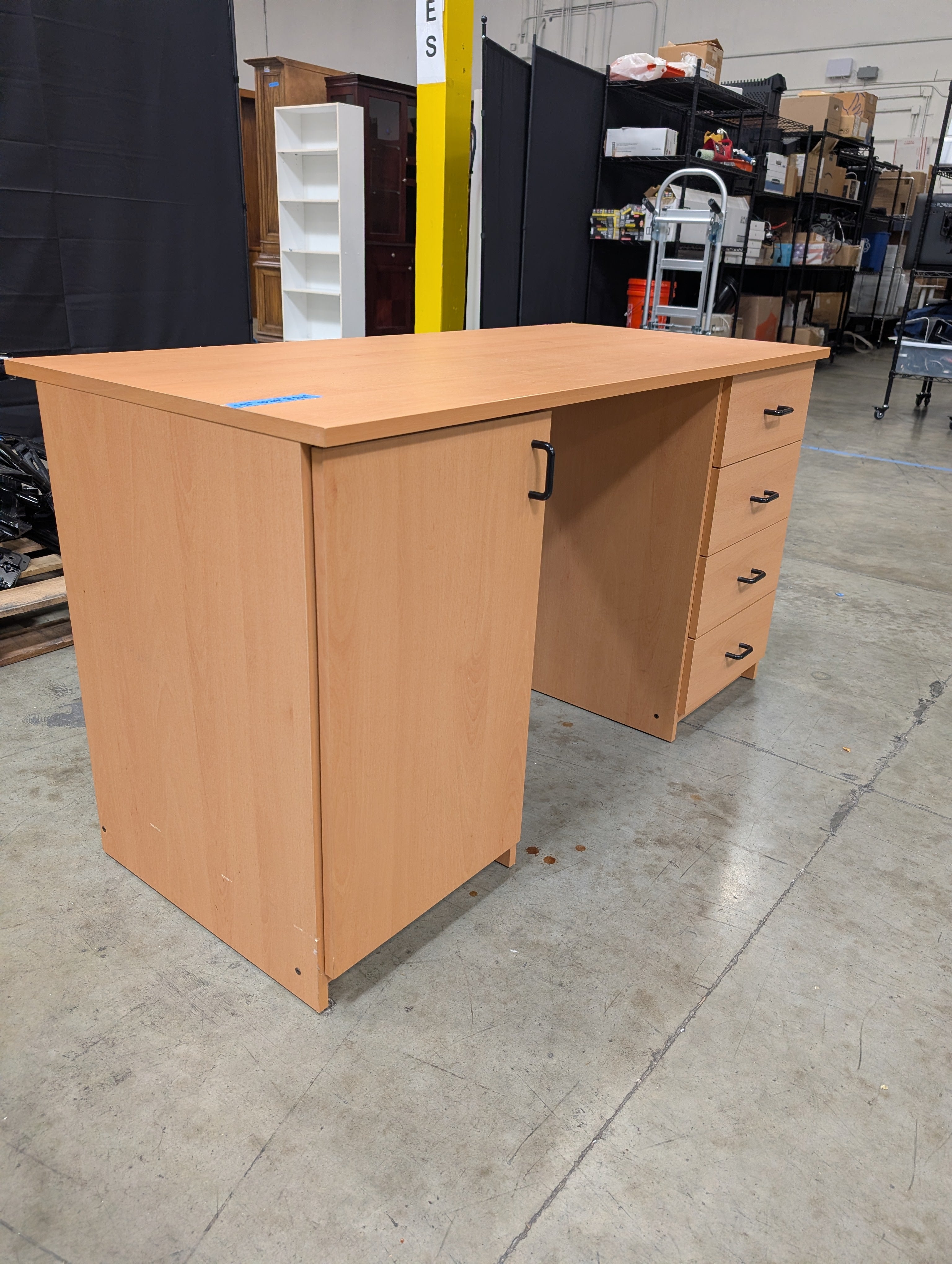 Practical Home Office Desk with Cabinet and Four Drawers