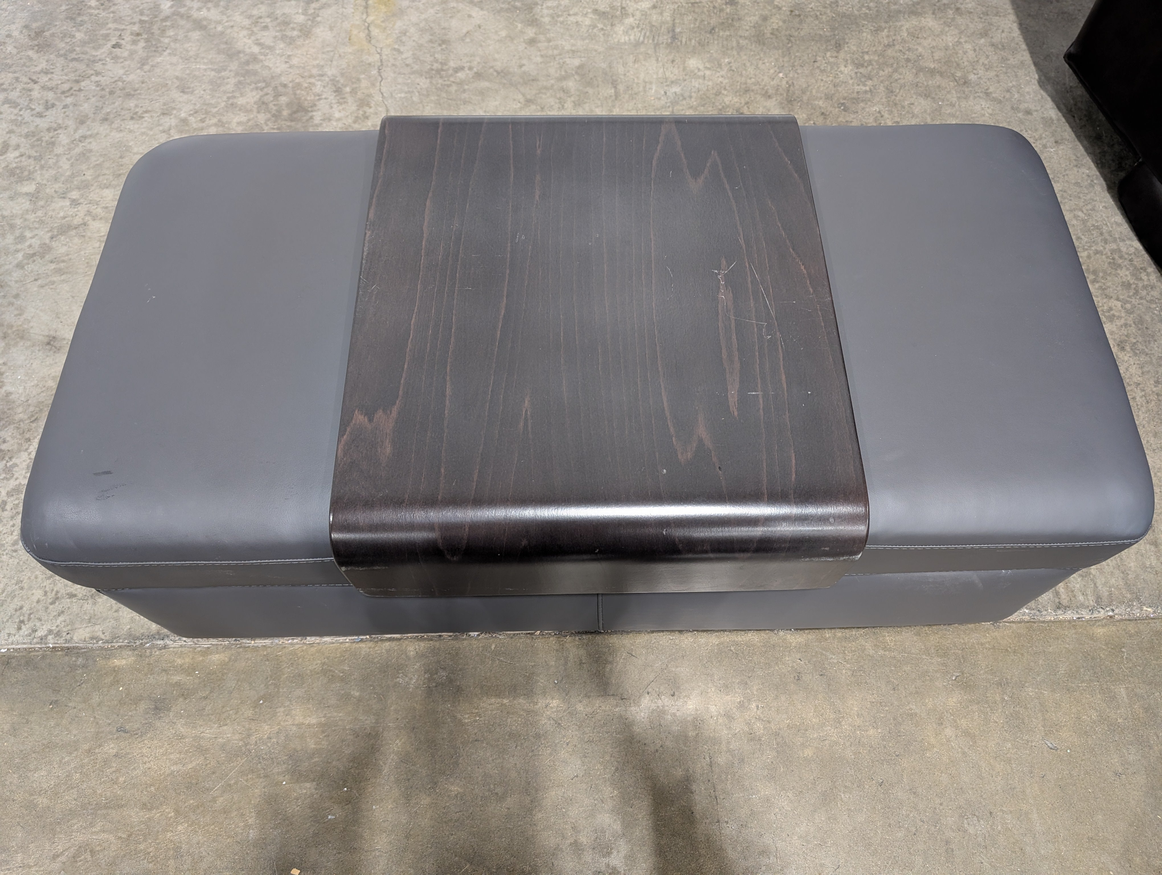 Versatile Upholstered Rectangular Ottoman with Integrated Tray Top