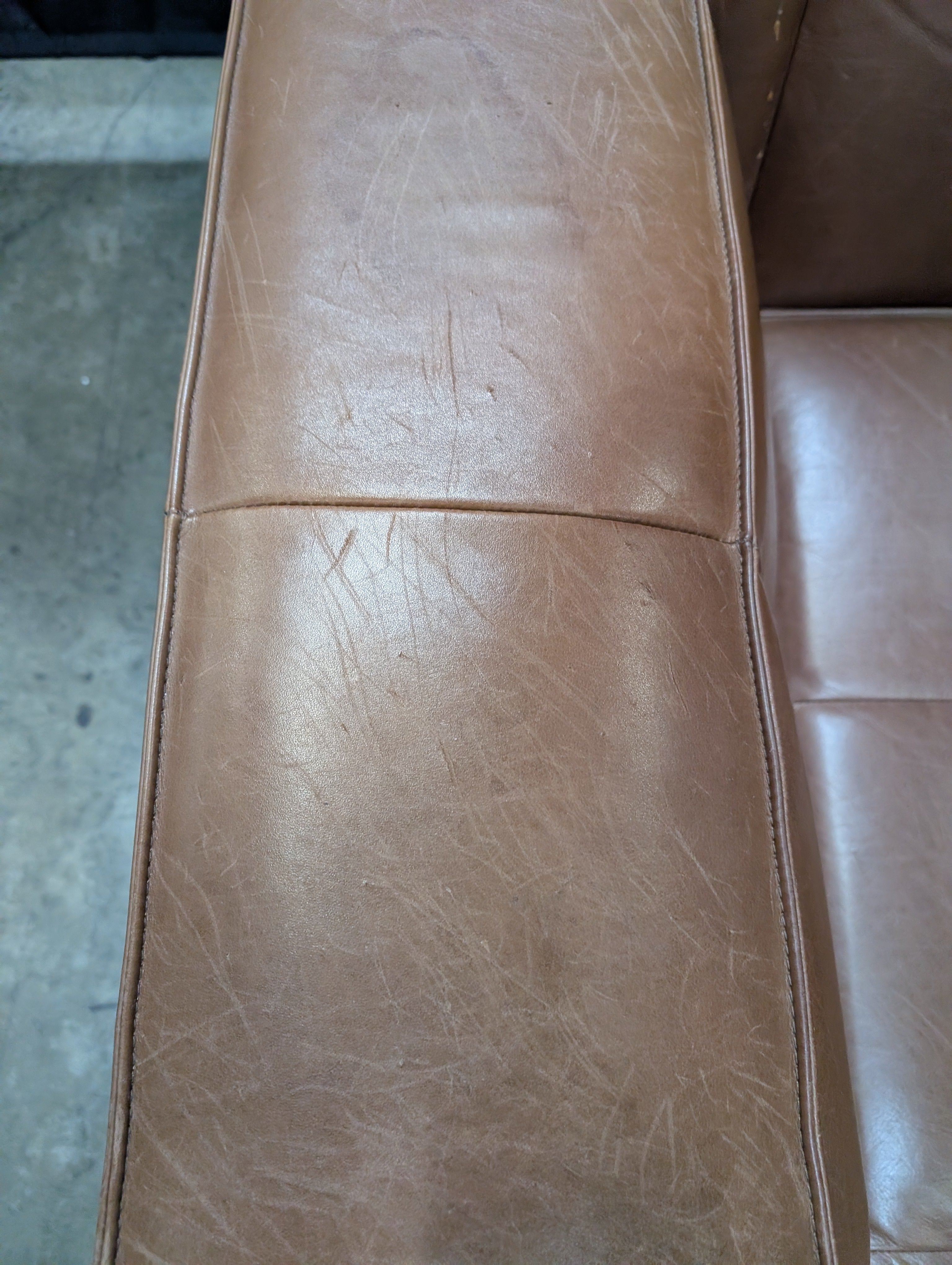 BoConcept Brown Leather Sectional Sofa with Chaise