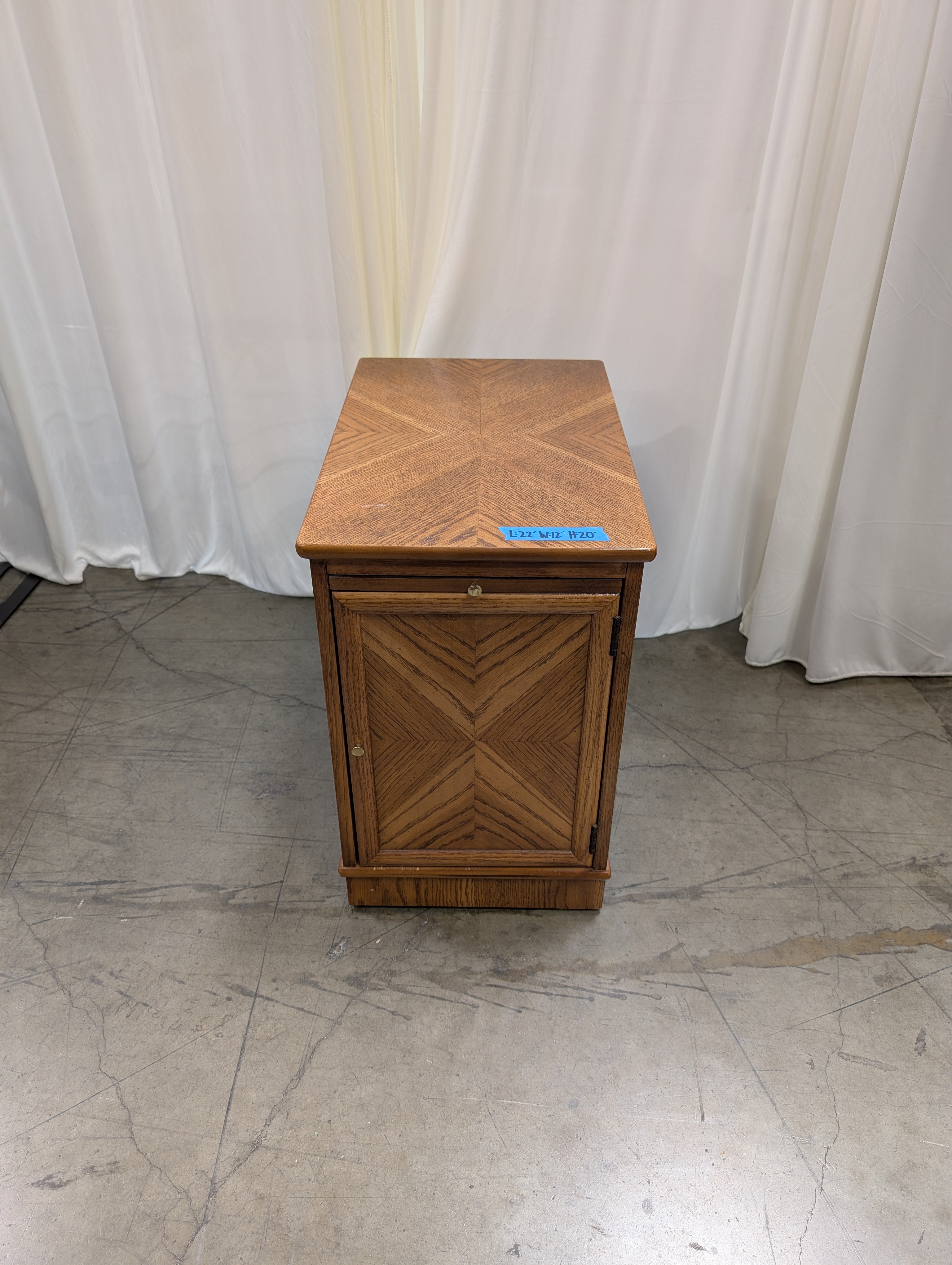 Brown Hardwood End Table with Magazine Rack