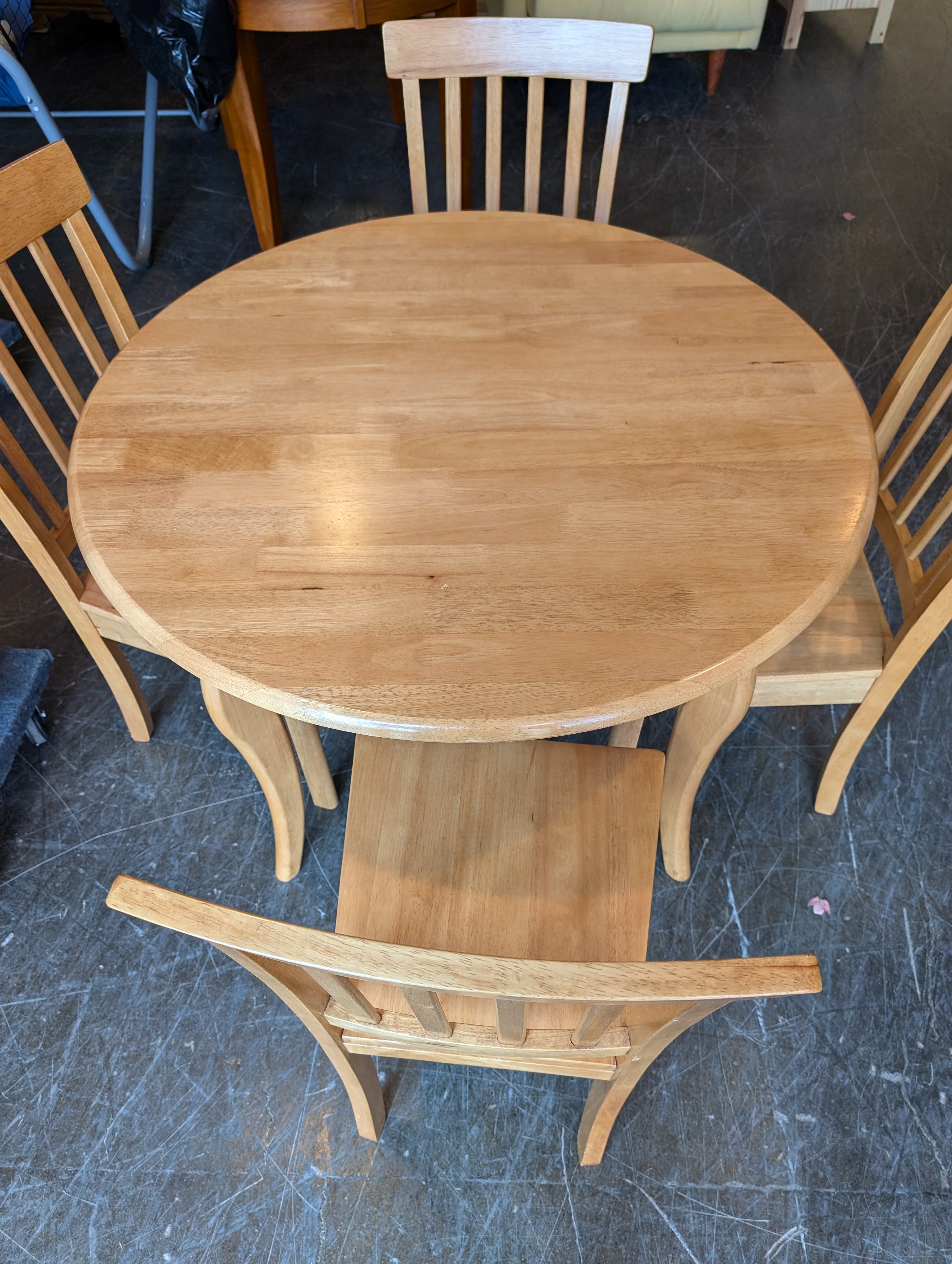 Compact Wooden Kitchen Dining Set with Four Chairs