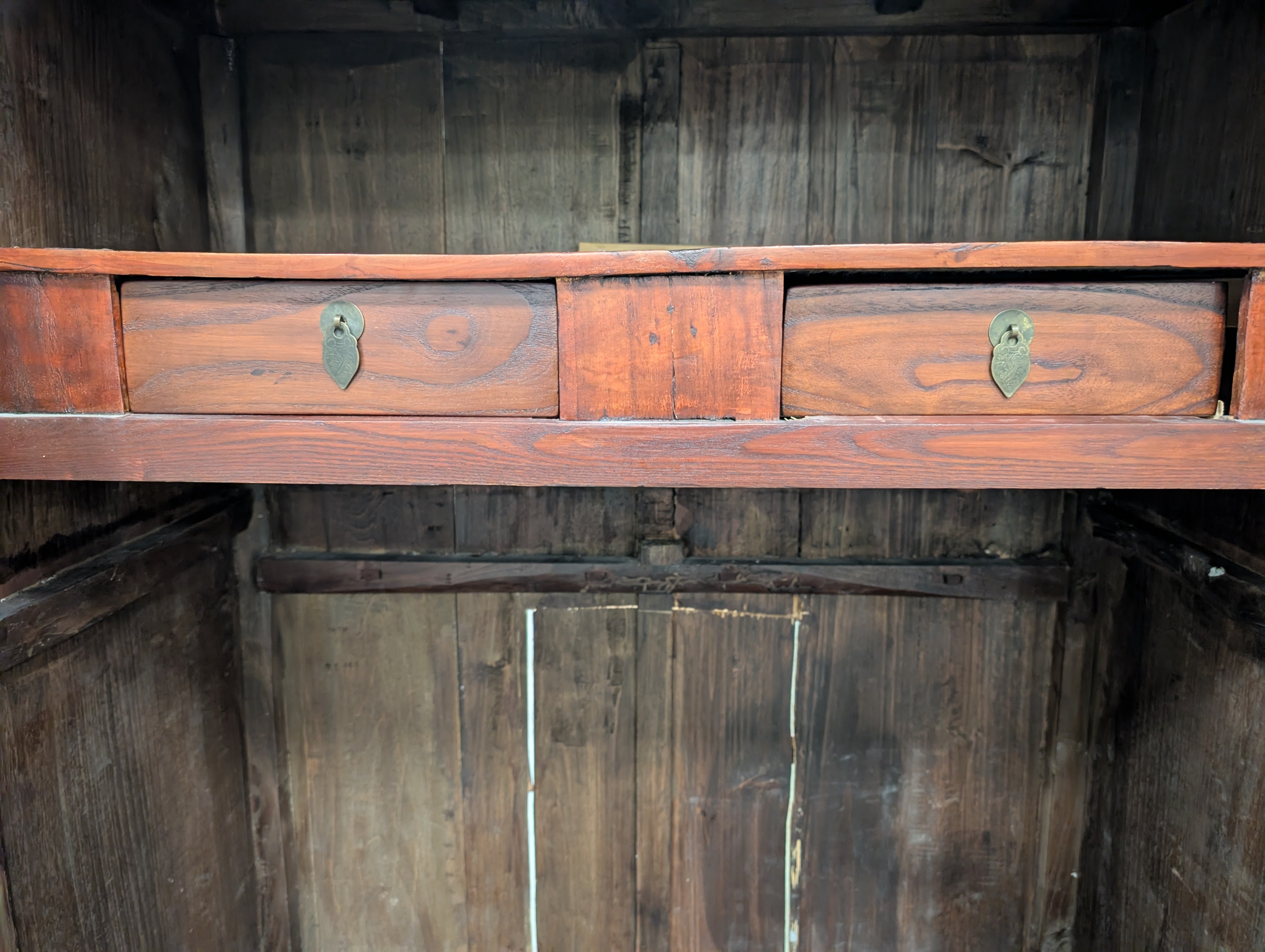 Ornate Hardwood Storage Cabinet with Decorative Butterfly Latch