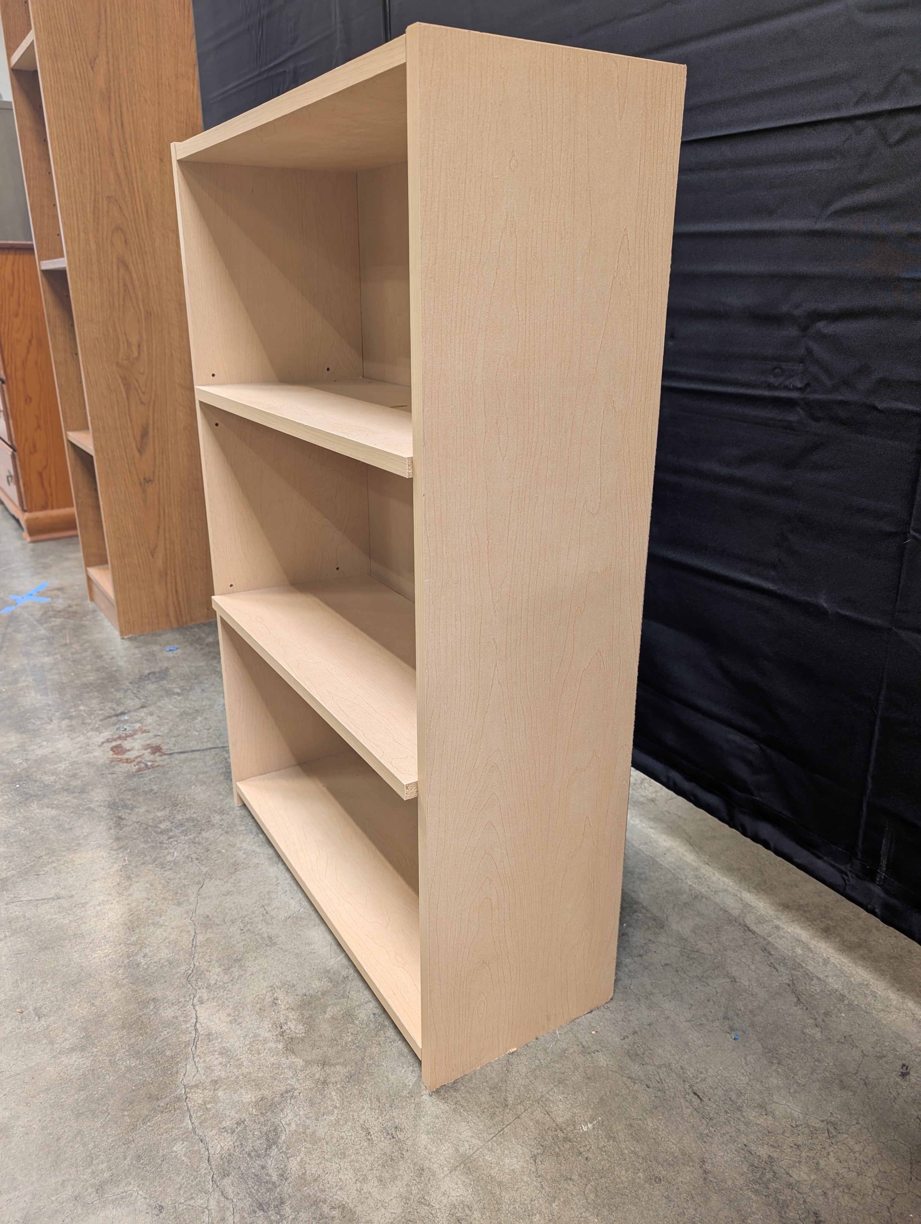 Three-Shelf Storage Bookcase in Light Wood