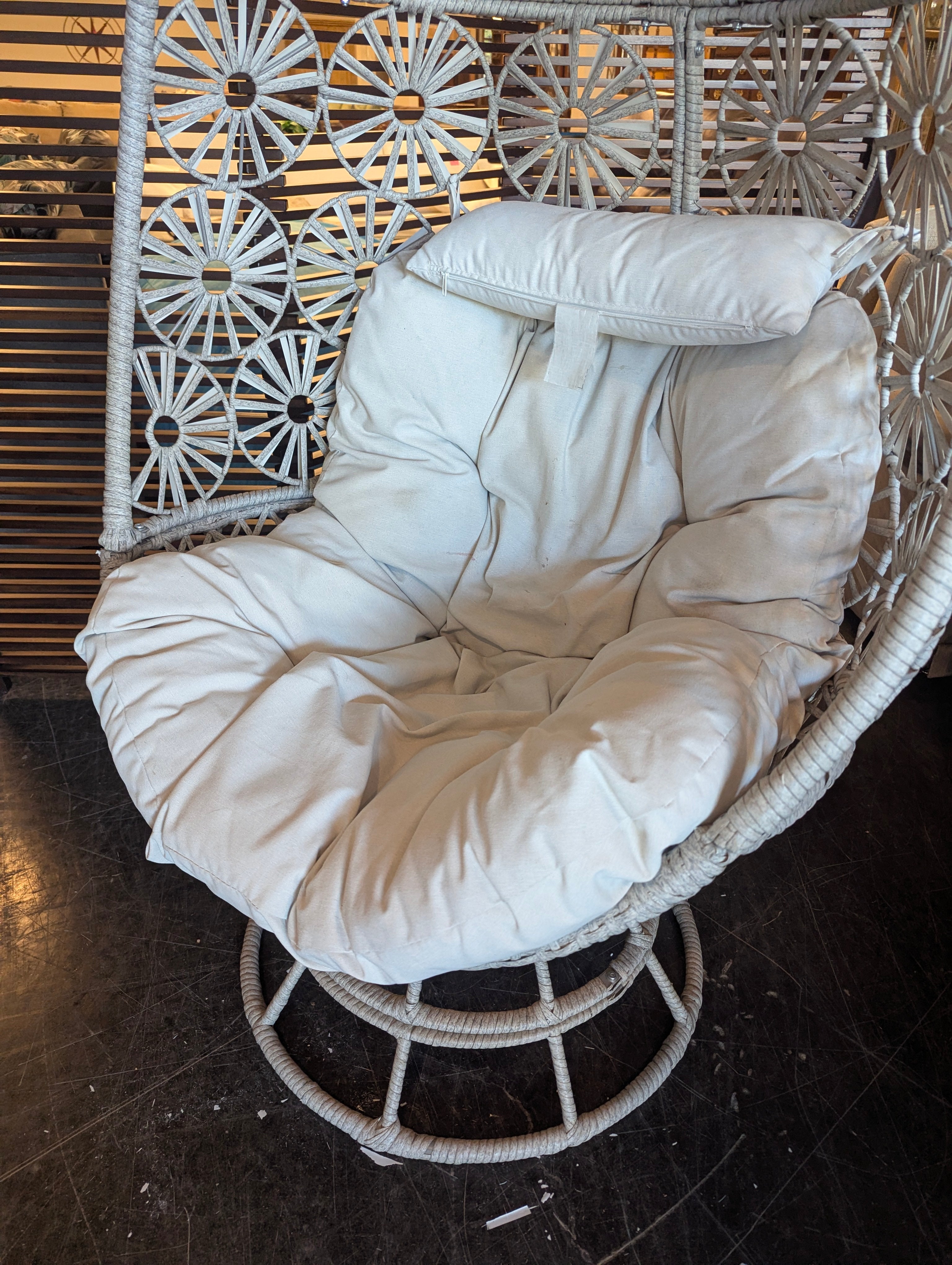 CaysonLiving Modern Woven Hanging Egg Chair with Cushion