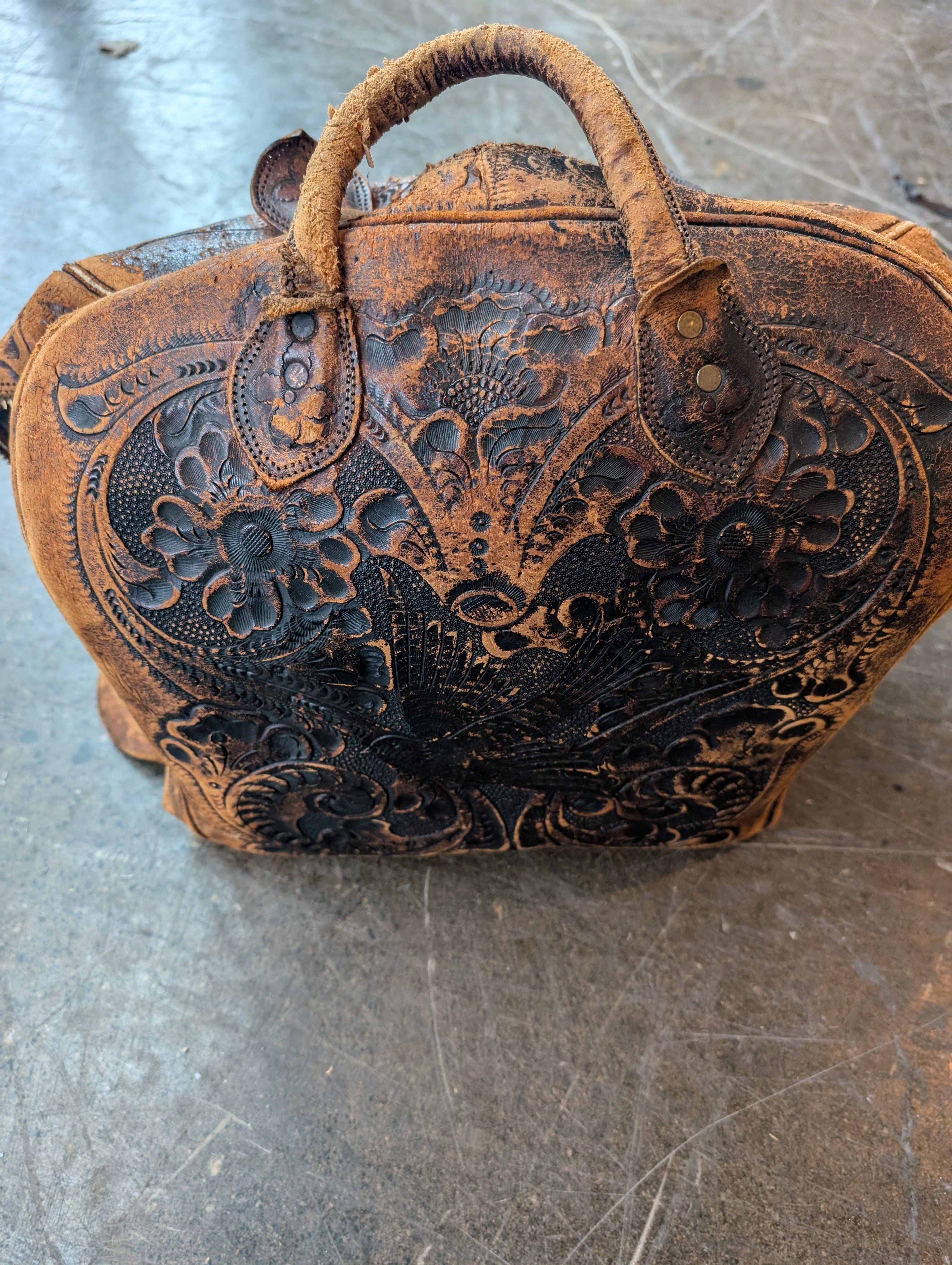 Ebonite Bowling Ball with Textured Brown Carry Bag