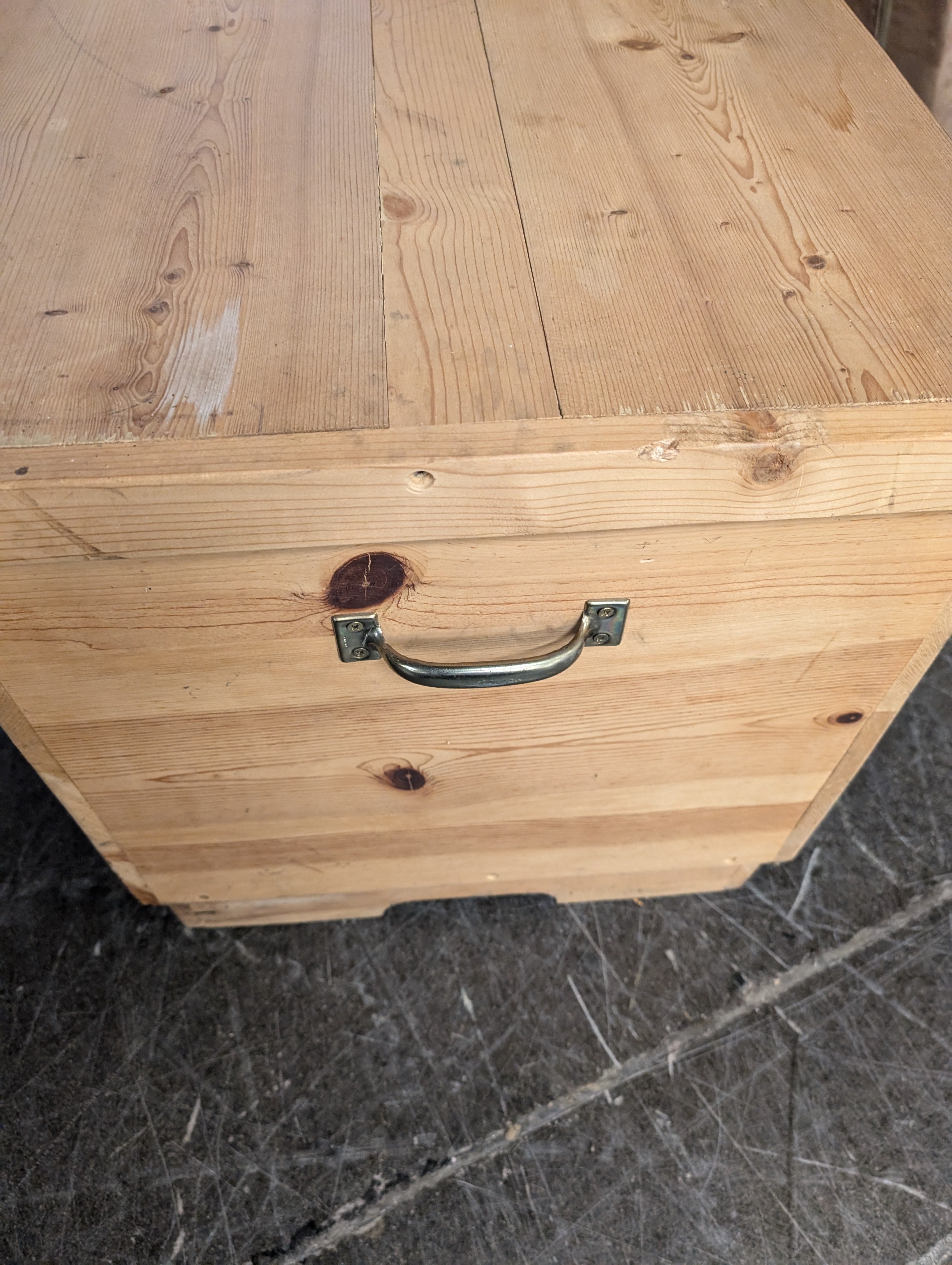 Rustic Wooden Storage Box with Brass Hardware