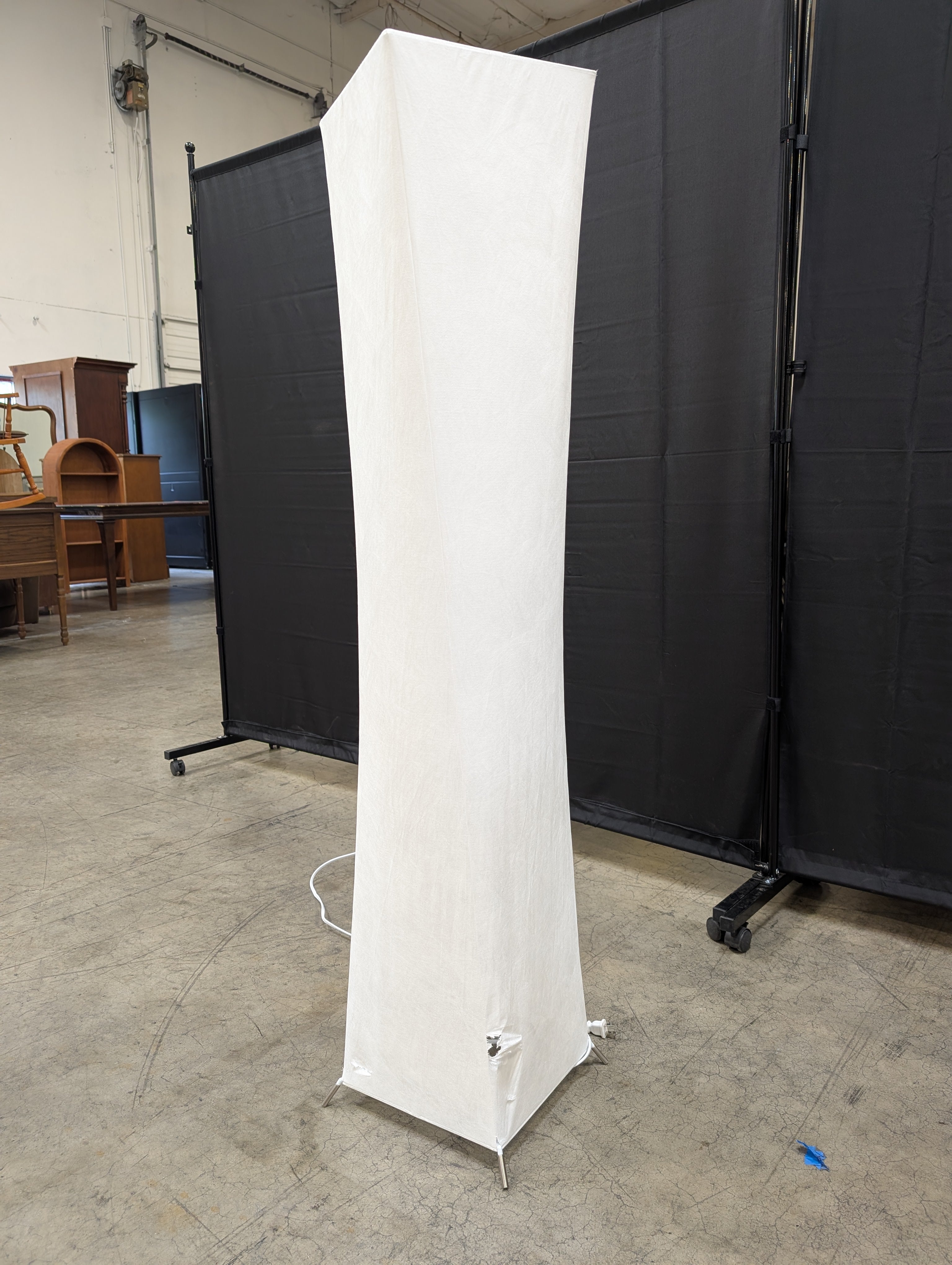 Minimalist Square Column Floor Lamp in White Paper