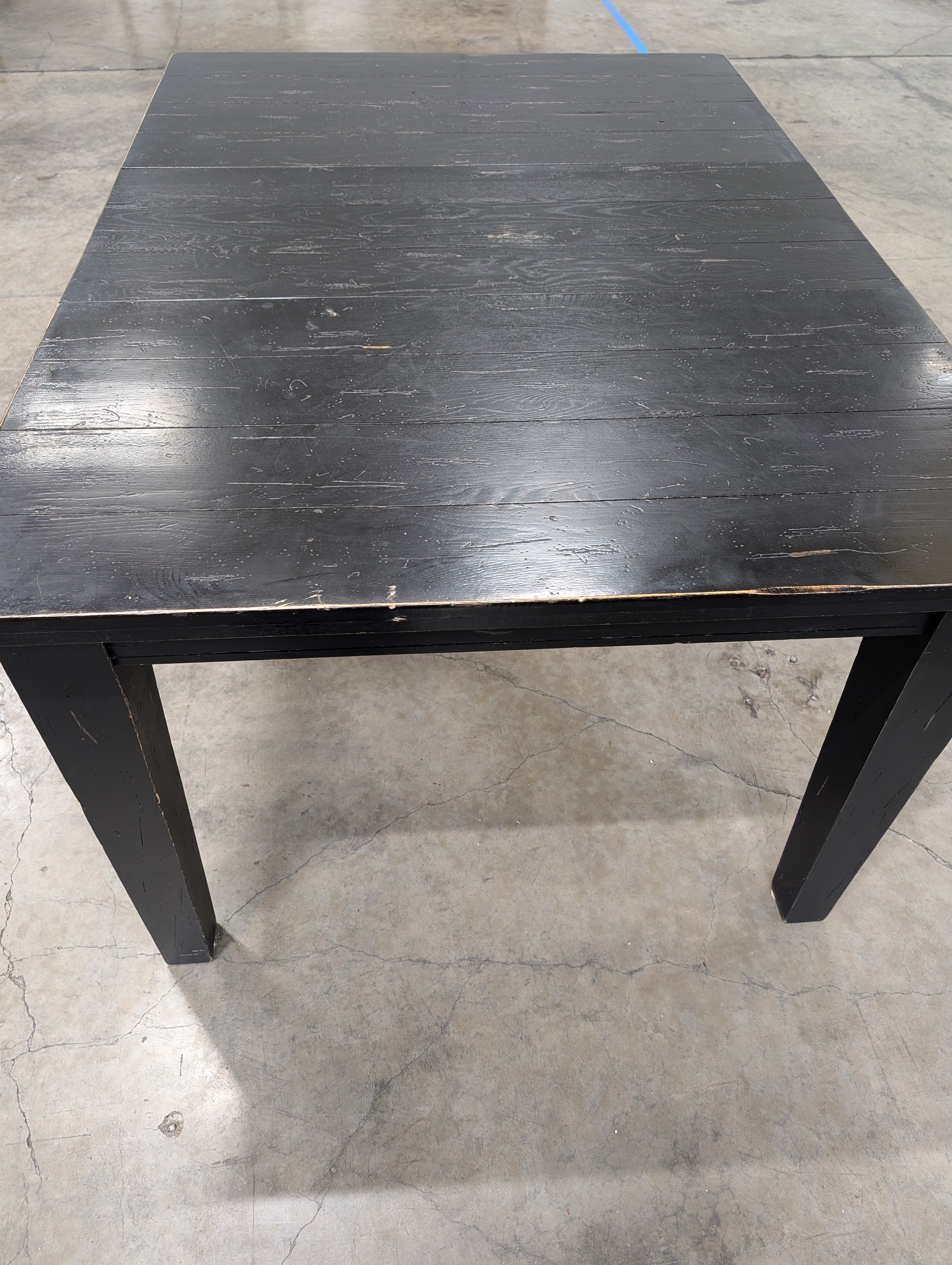 Rustic Dark Stained Wood Rectangular Dining Table