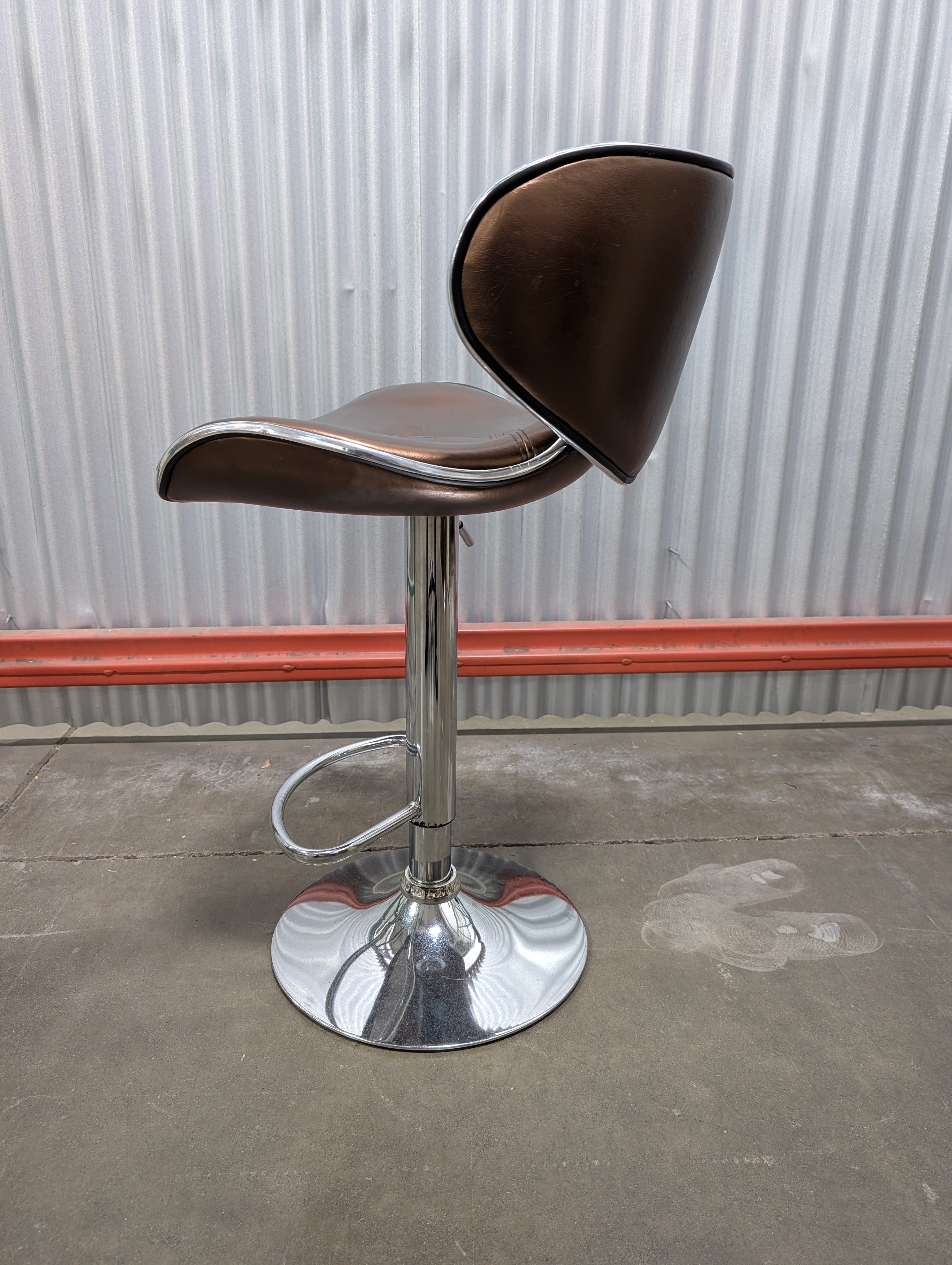 Modern Bronze Leatherette Swivel Bar Stool