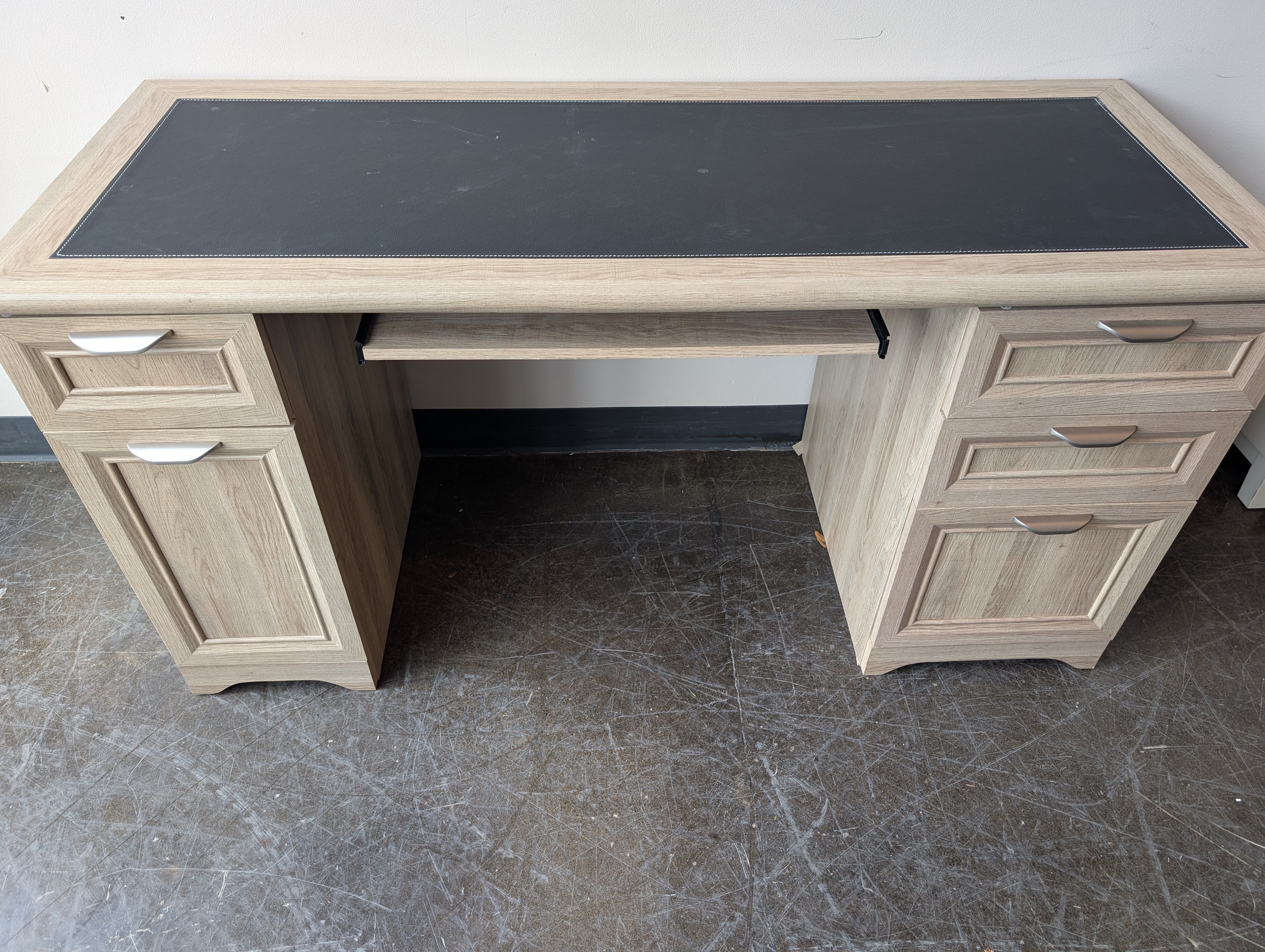 Rustic Wood Writing Desk with Dark Top