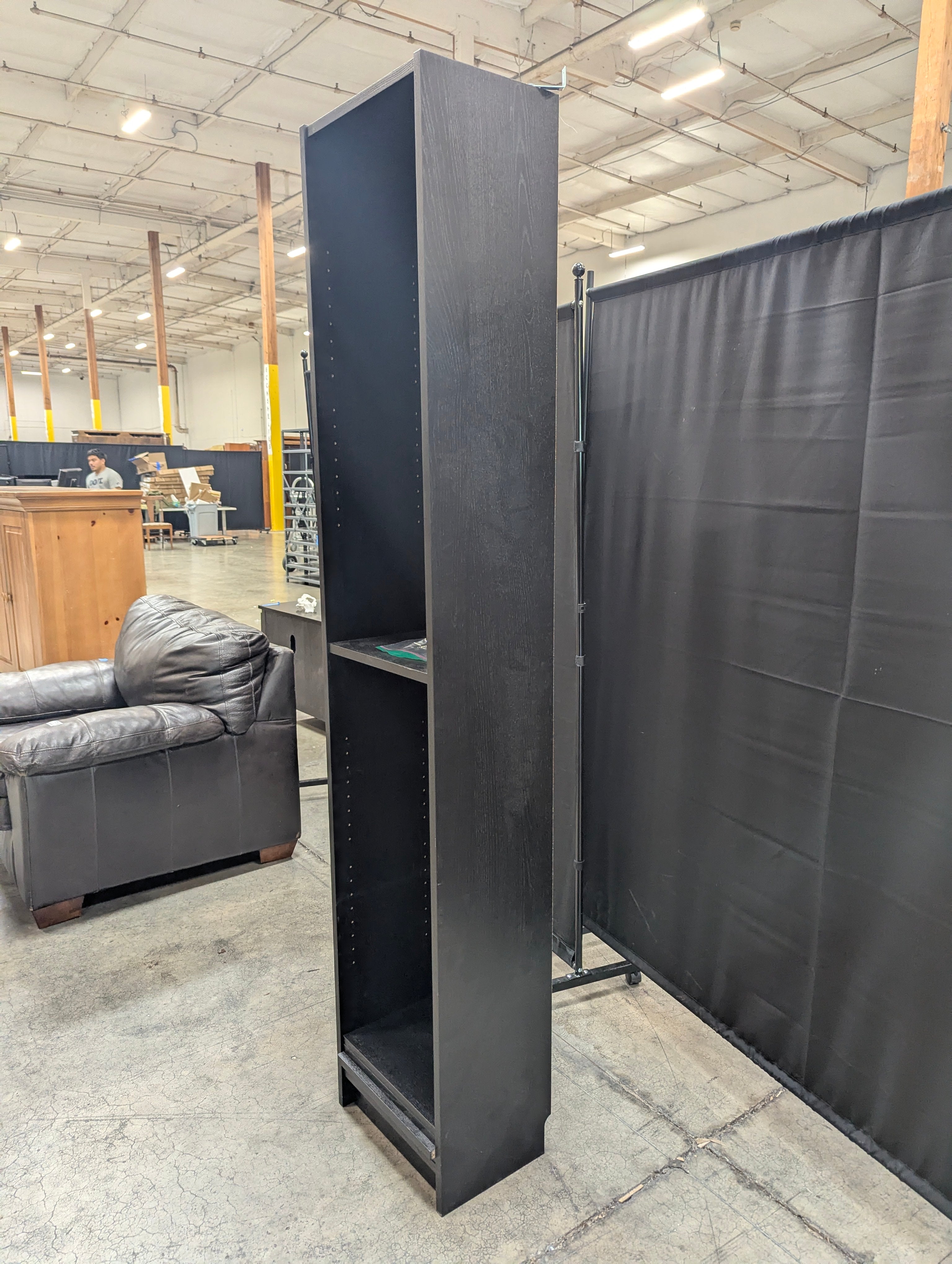 Slim Black Storage Tower with six shelves