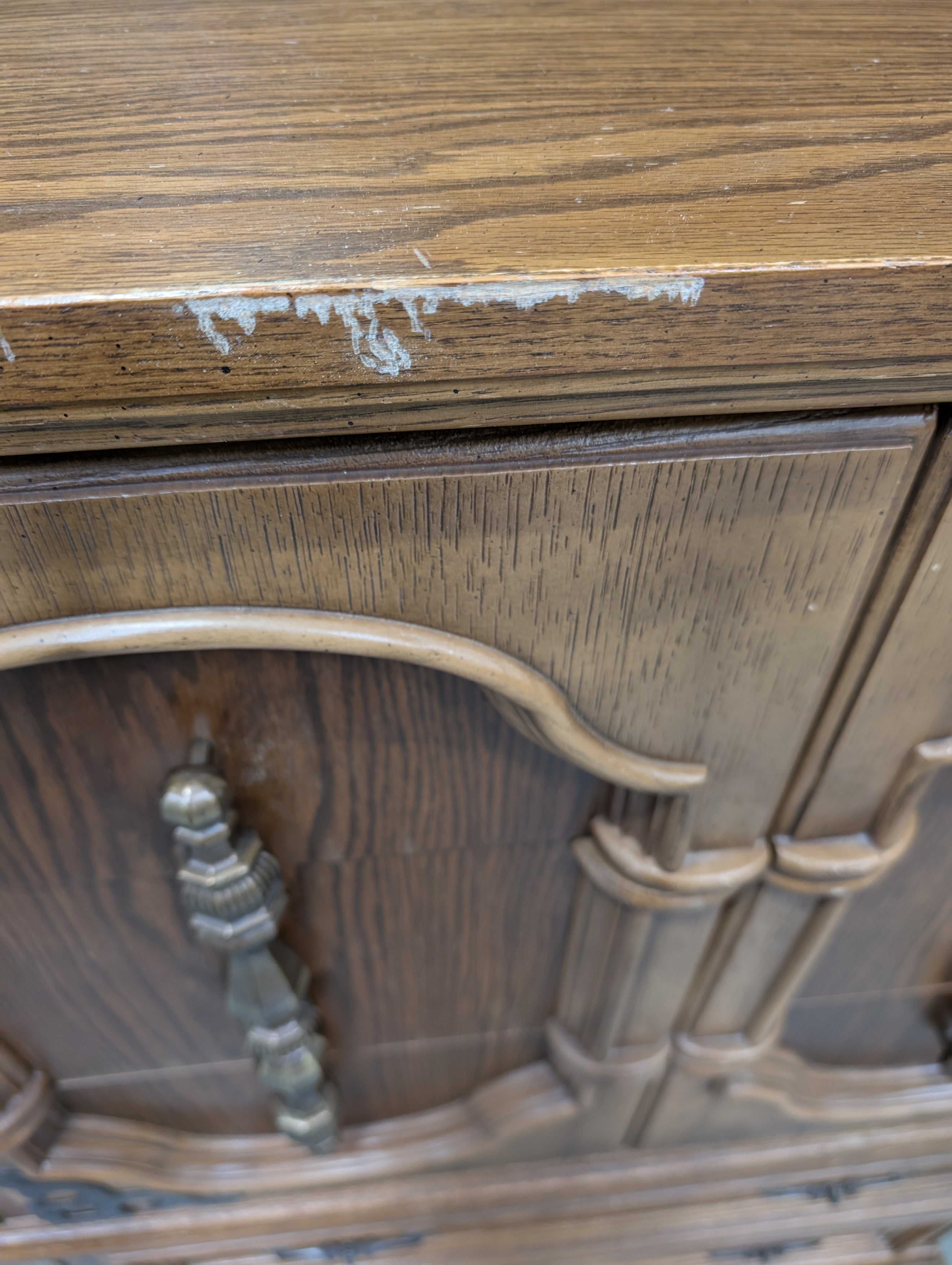 Bassett Furniture Armoire Drawers with Ornate Hardware
