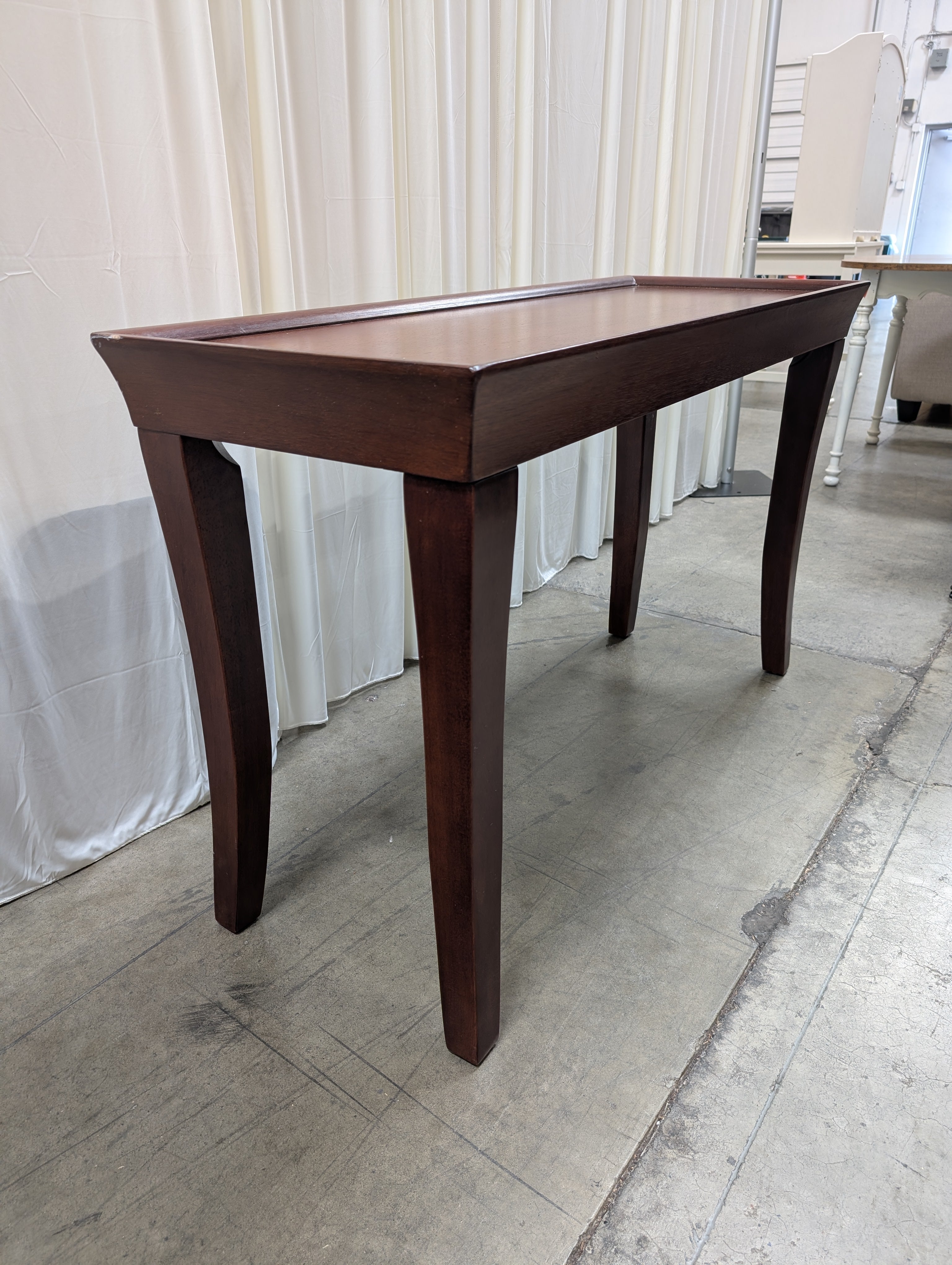 Classic Rectangular Console Table in Dark Wood