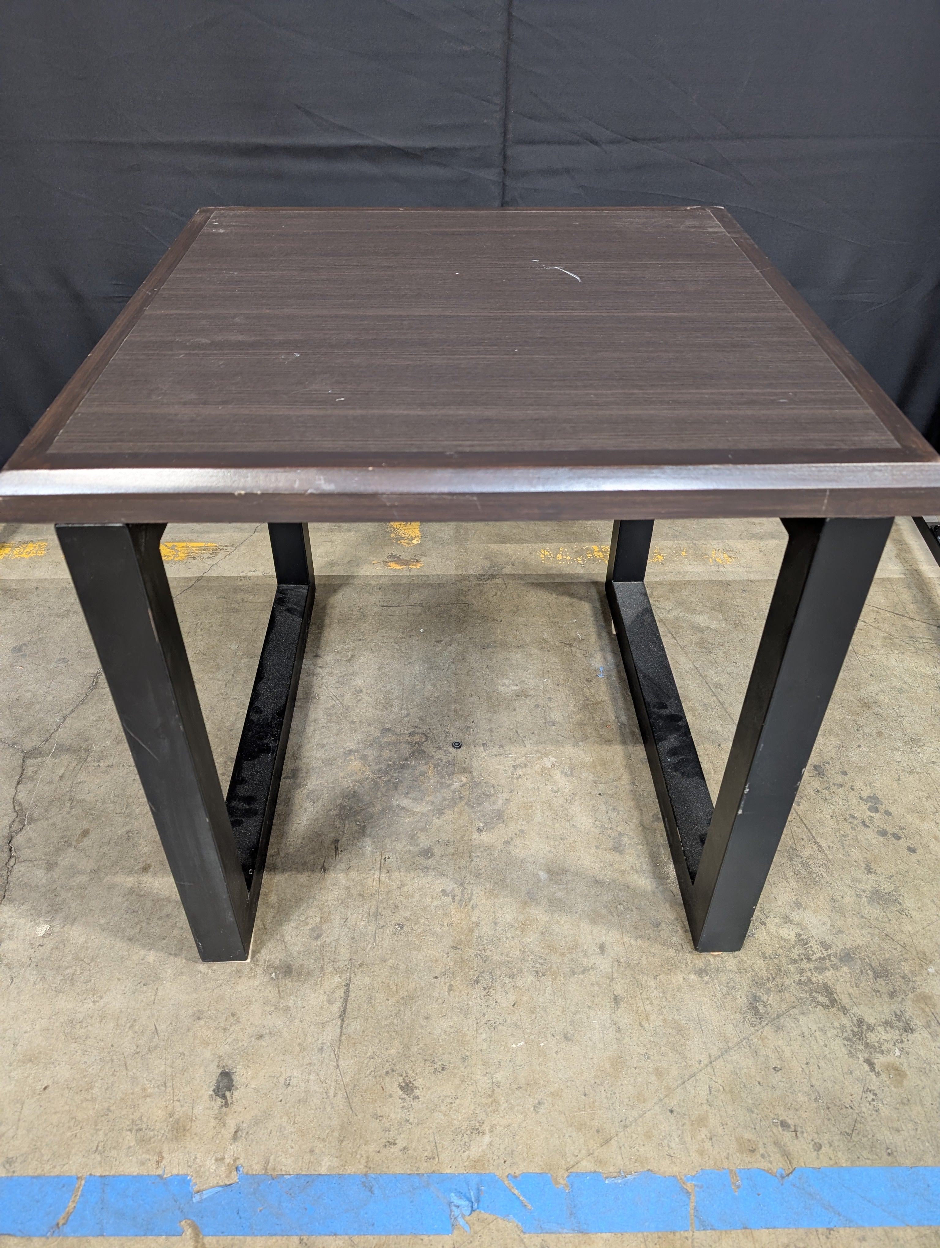 Contemporary Dark Wood Accent Side Table with V-Legs