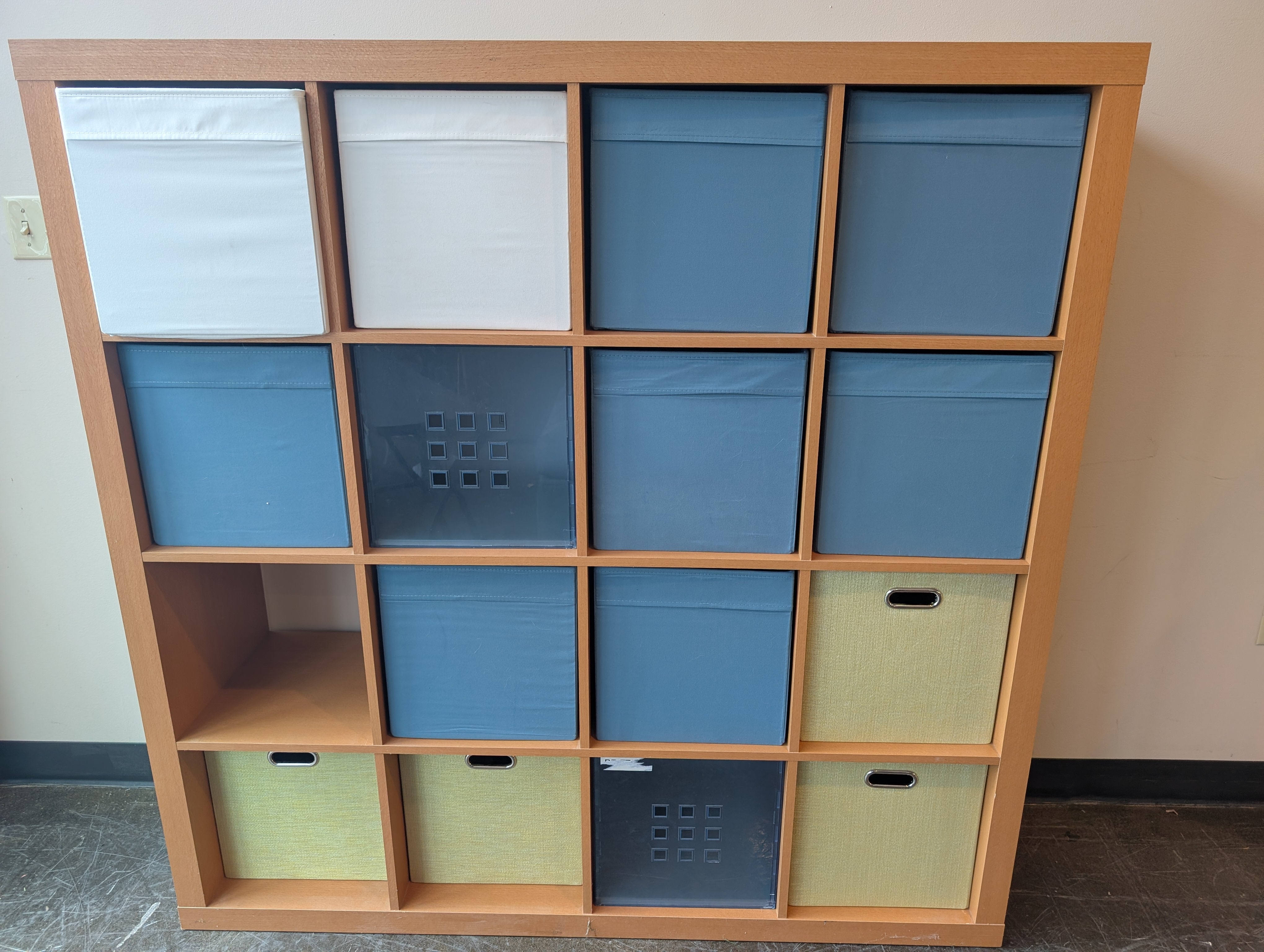 Versatile Wooden Cube Shelving Unit