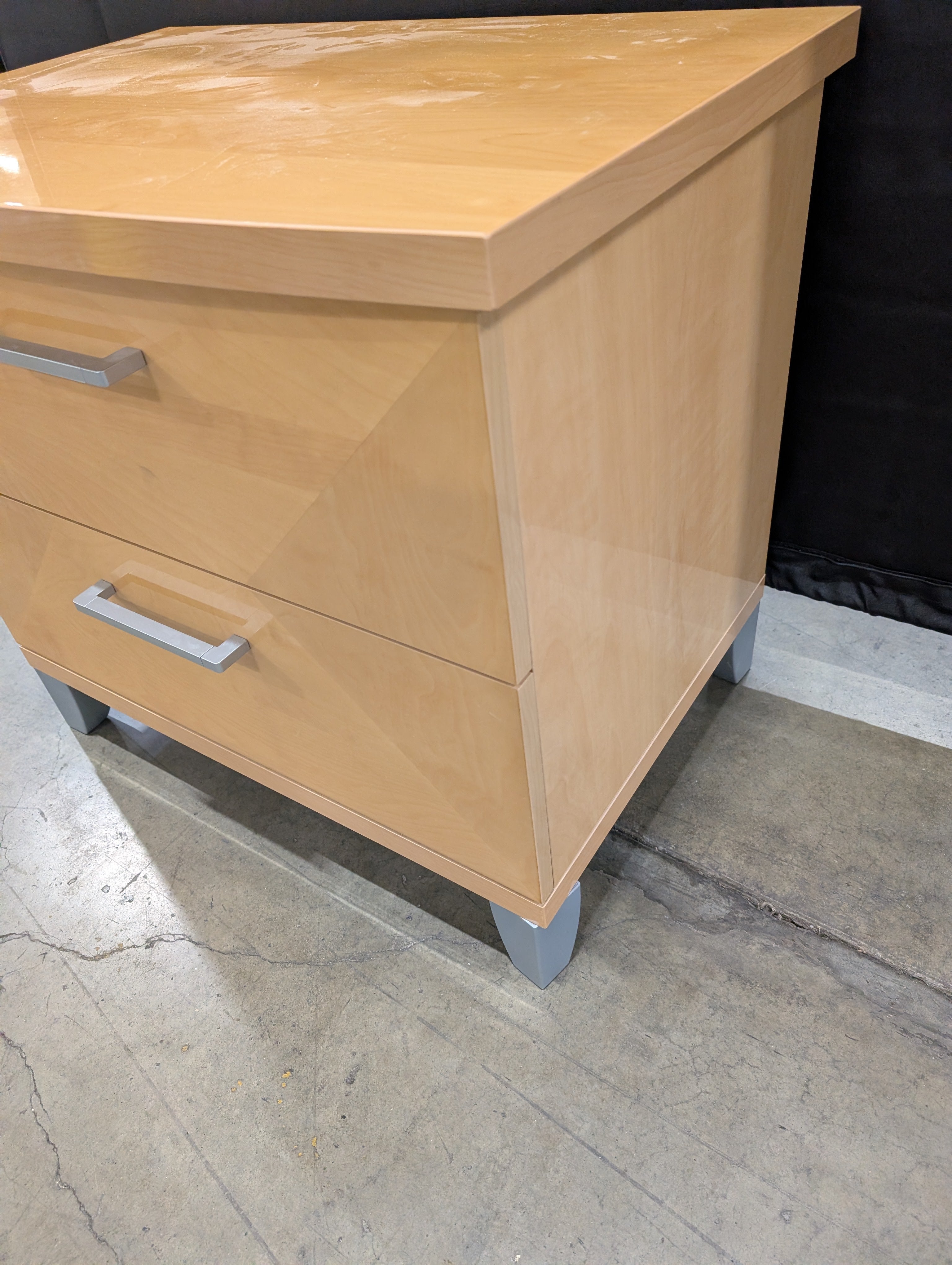 Modern Light Wood Two-Drawer Nightstand