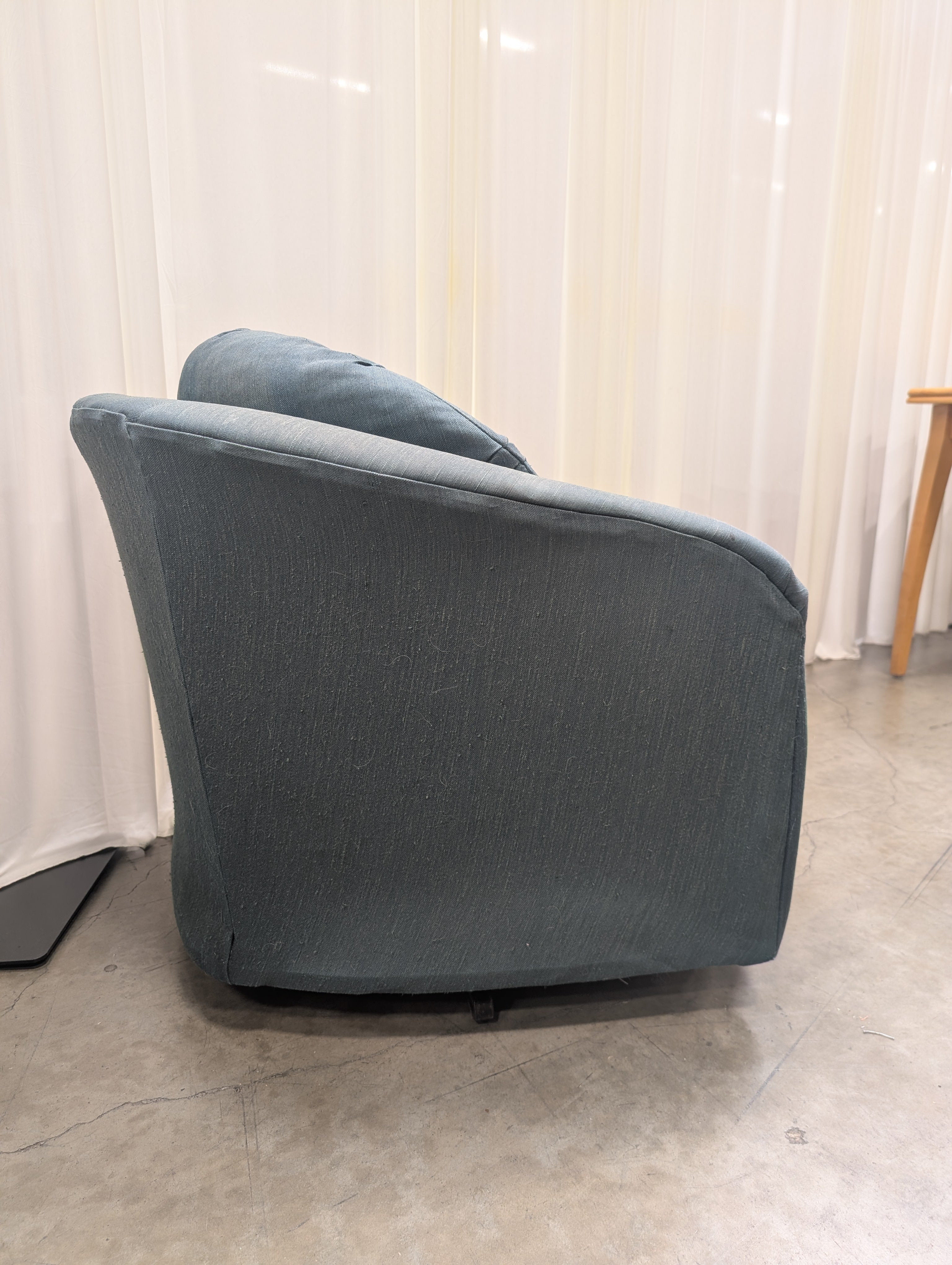 Sage Green Textured Fabric Barrel Chair