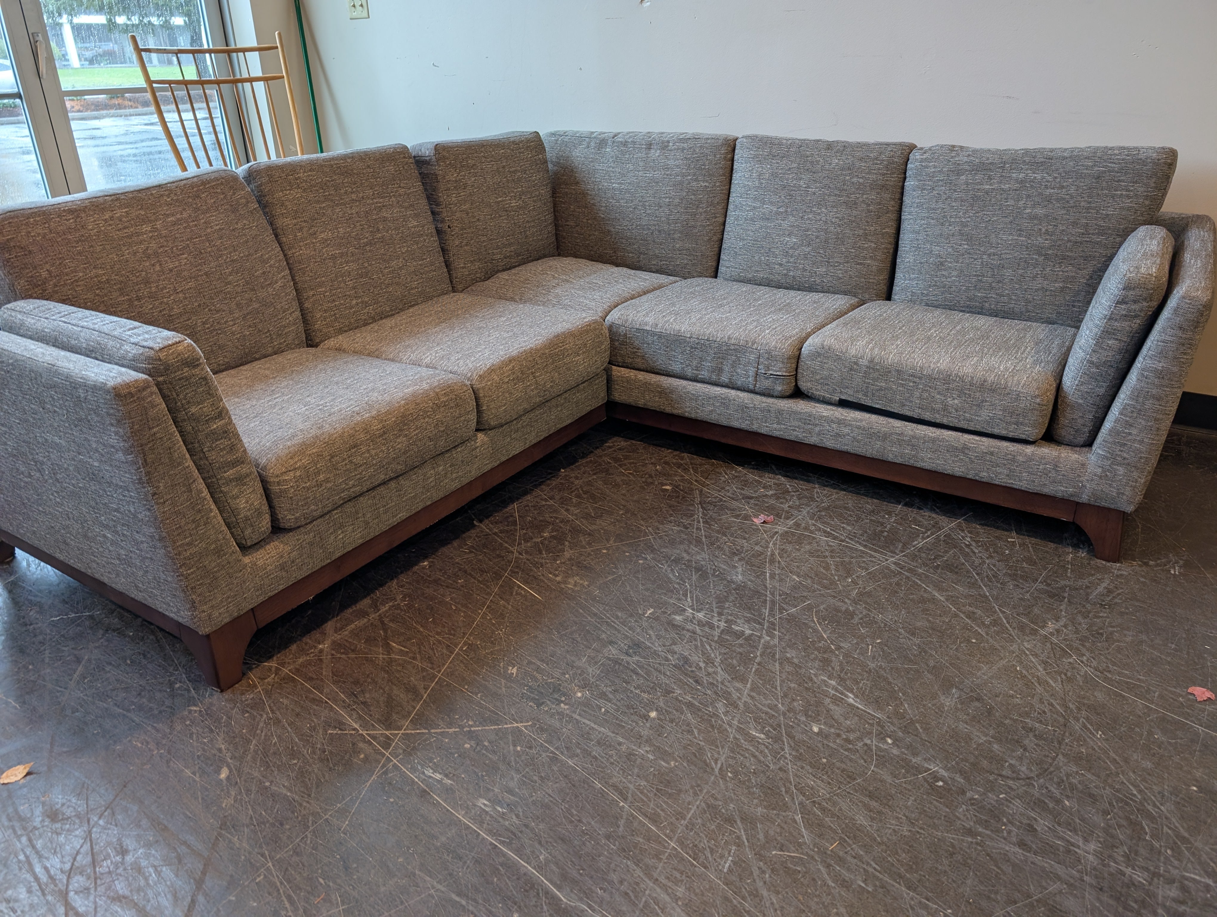 Modern Volcanic Gray Article Sectional Sofa