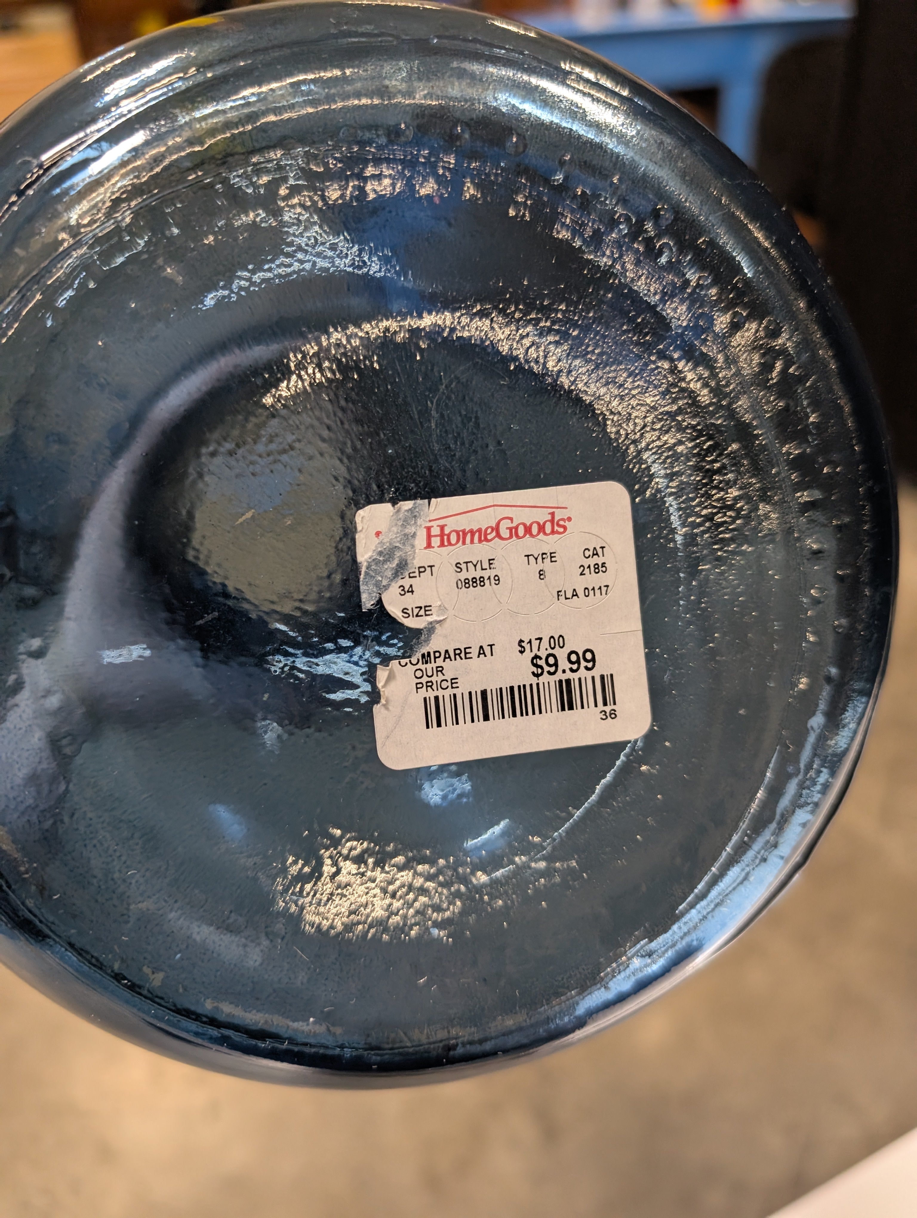 Striking Blue Glass Bulbous Vase