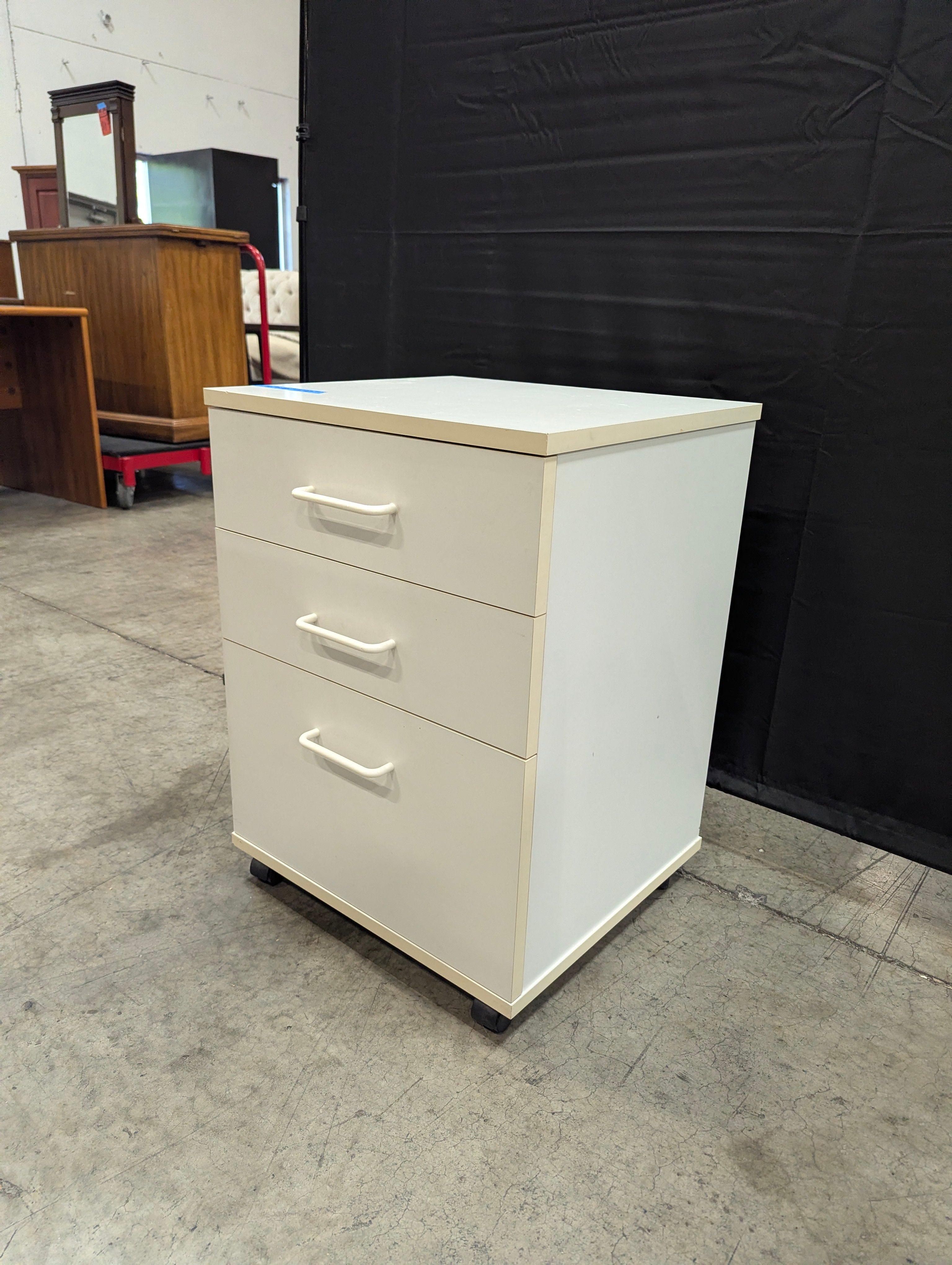 Compact Three-Drawer Mobile Storage Cabinet