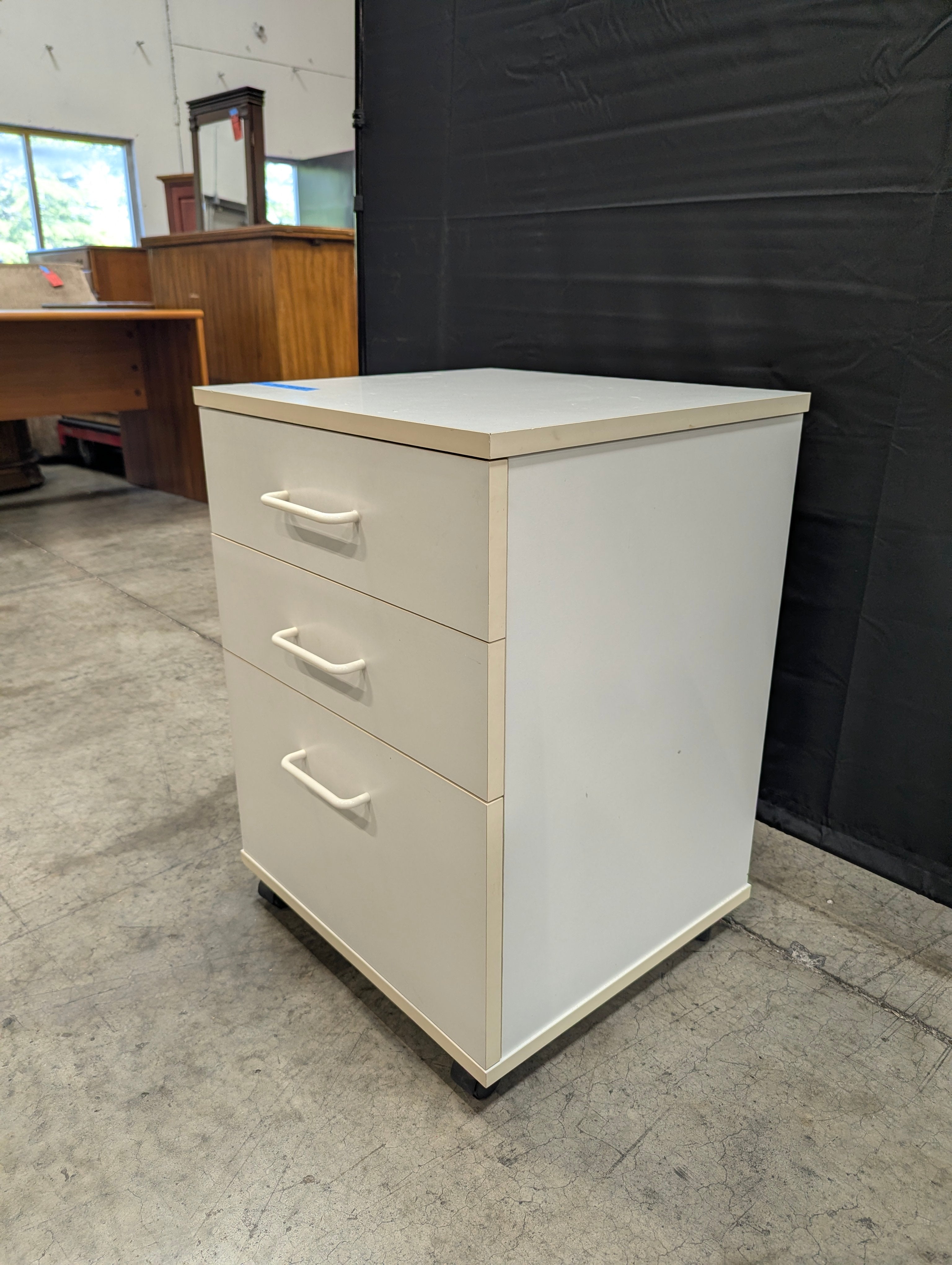 Compact Three-Drawer Mobile Storage Cabinet