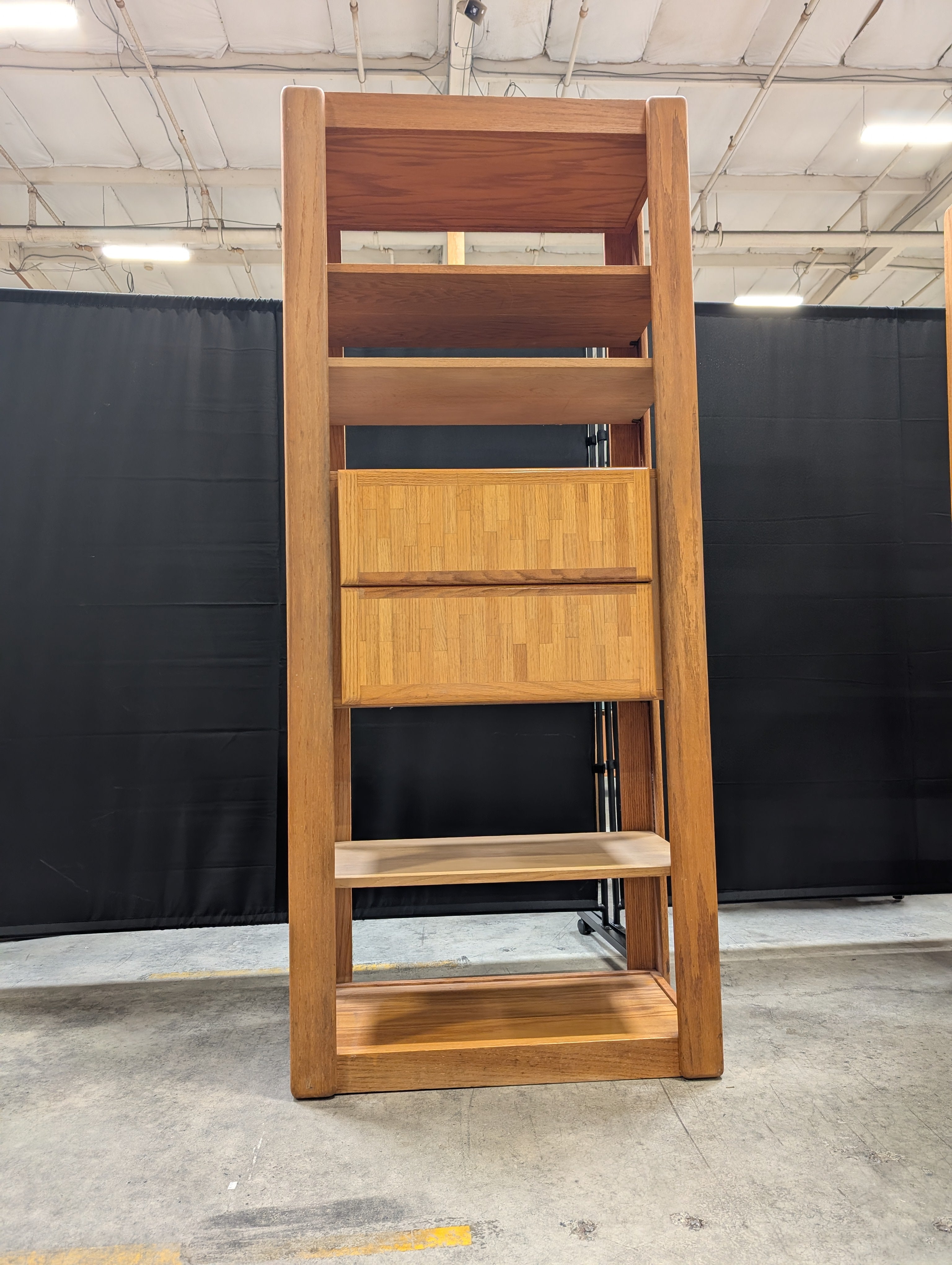 Versatile Timber Bookcase with Integrated Storage Drawers