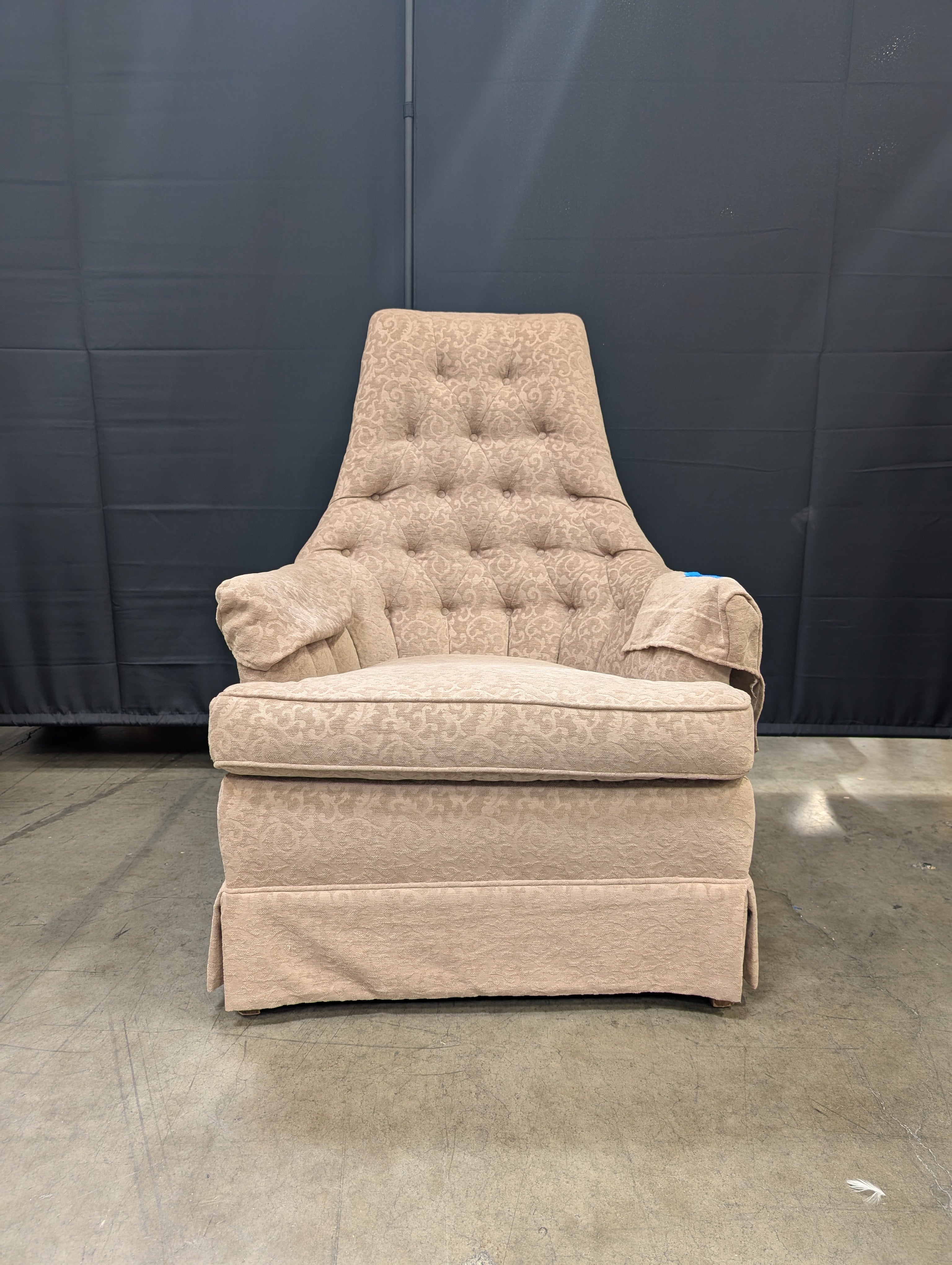 Tufted High-Back Upholstered Lounge Armchair