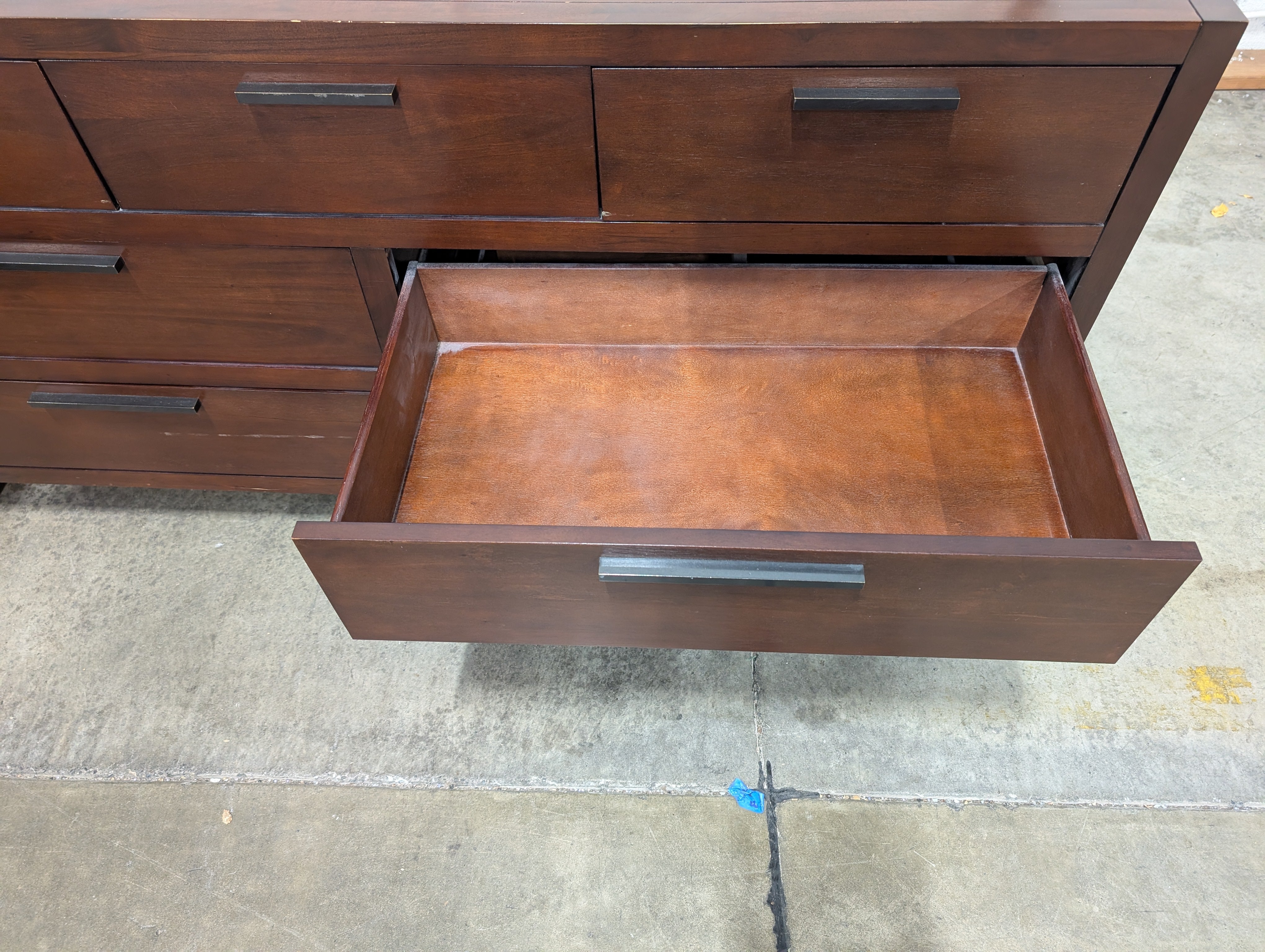 Modern Dark Brown Casana Wood Six-Drawer Dresser