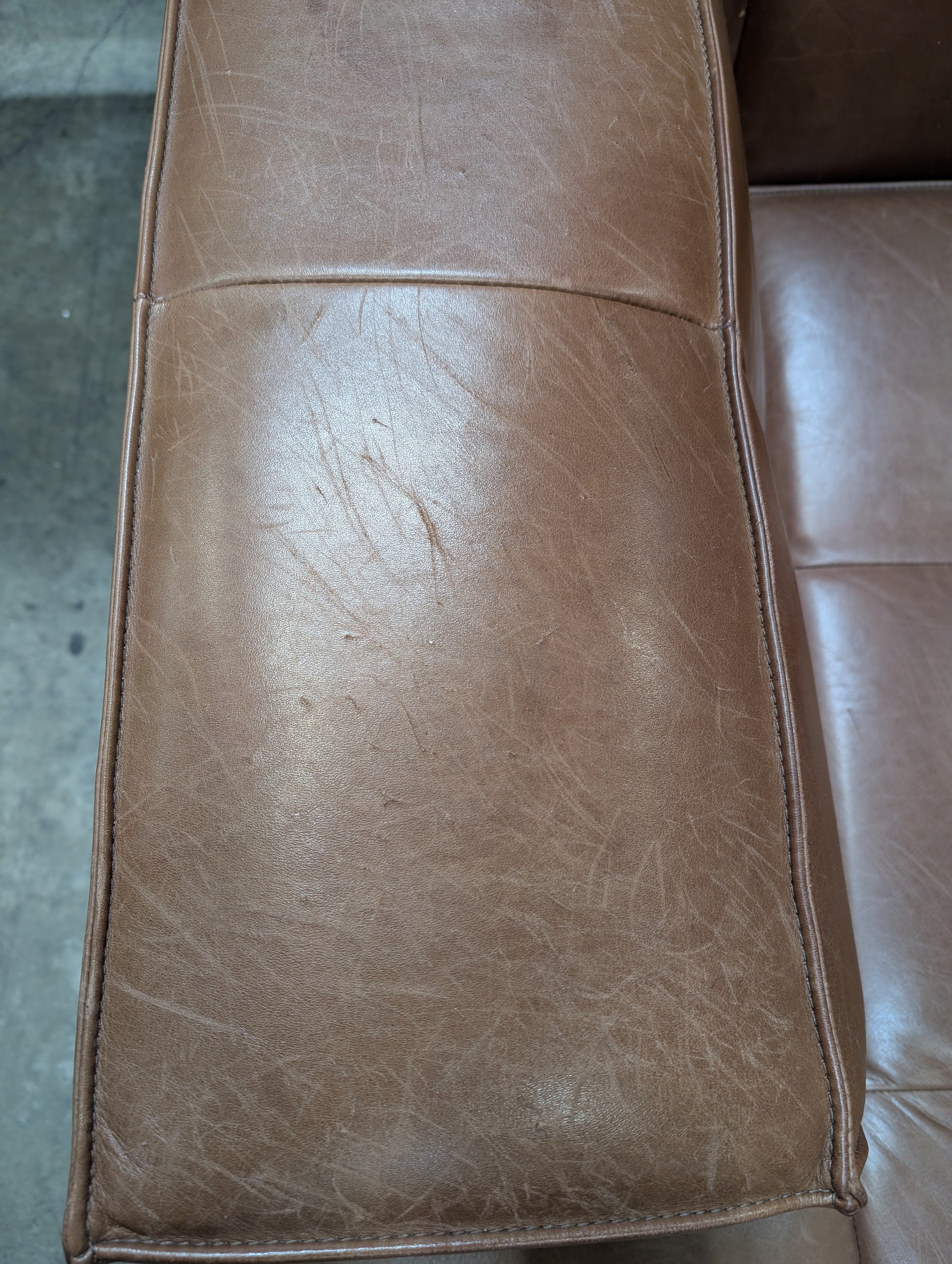 BoConcept Brown Leather Sectional Sofa with Chaise