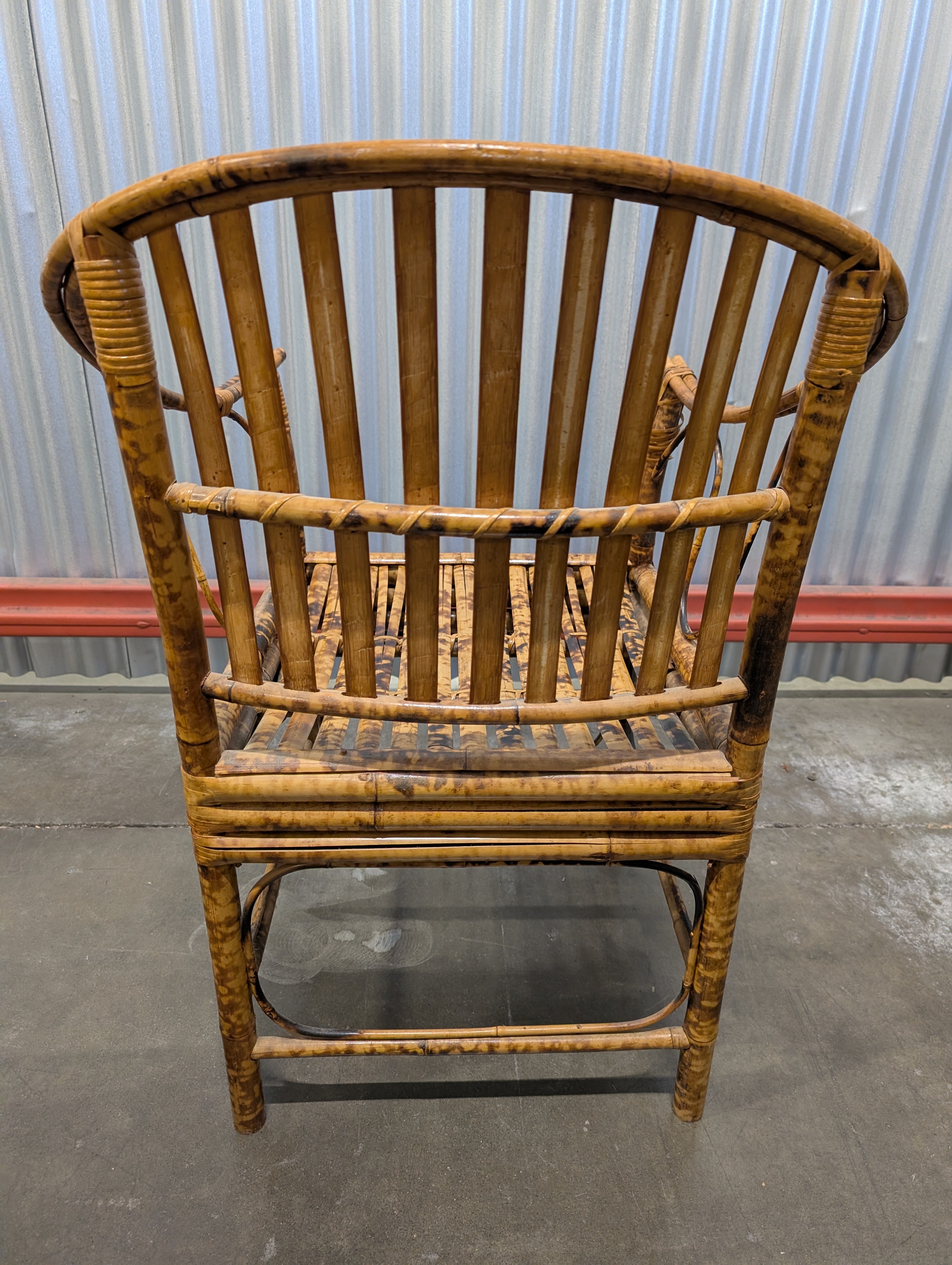 Rustic Hardwood Wicker Armchair
