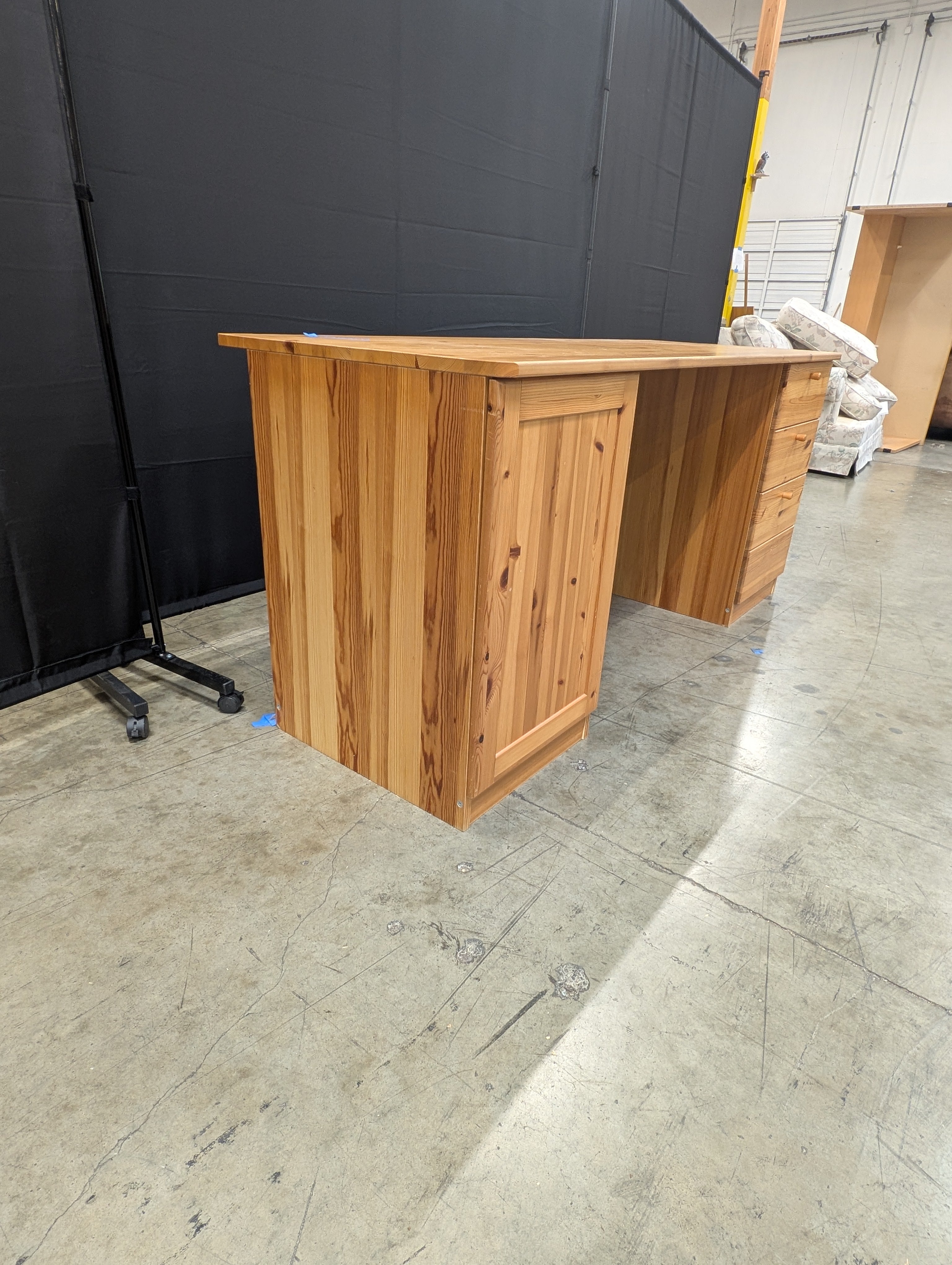 Natural Wood Desk with Storage