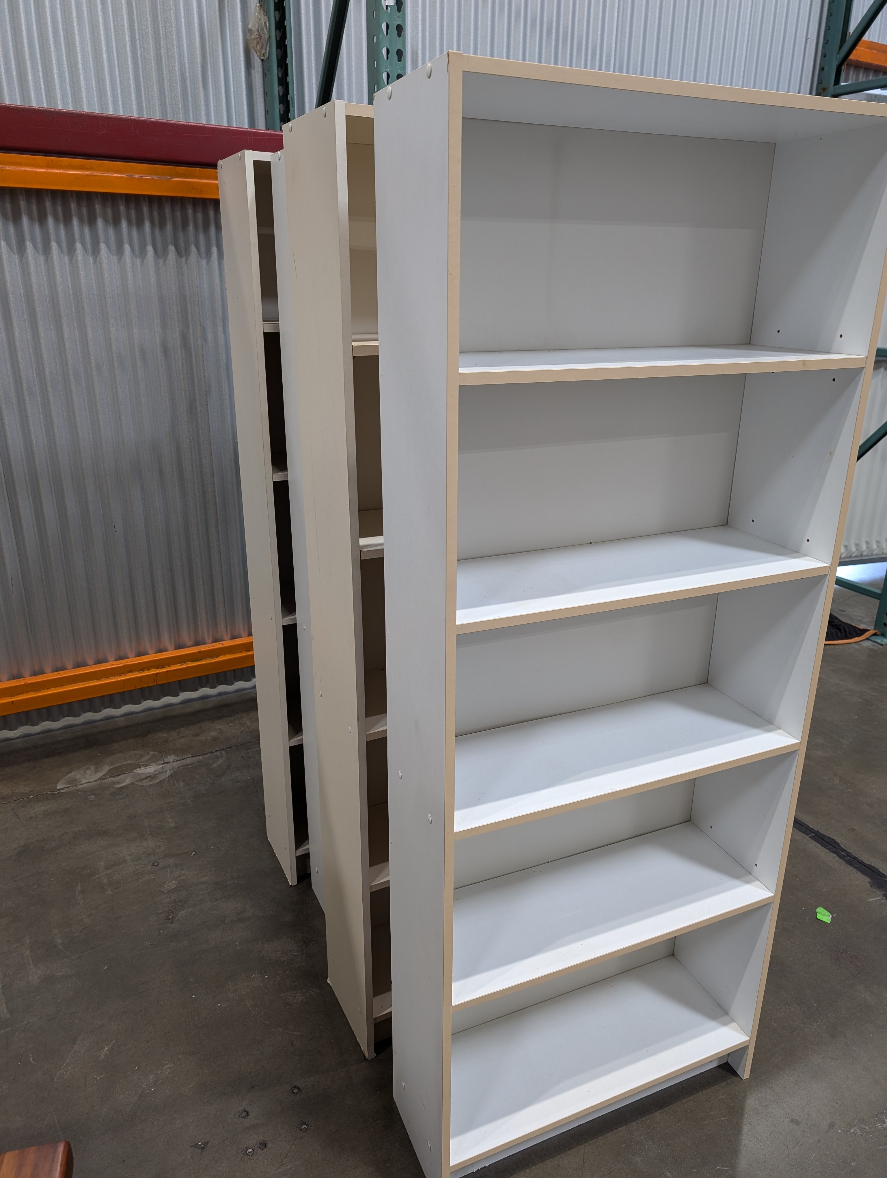 Five-Shelf White Bookcase