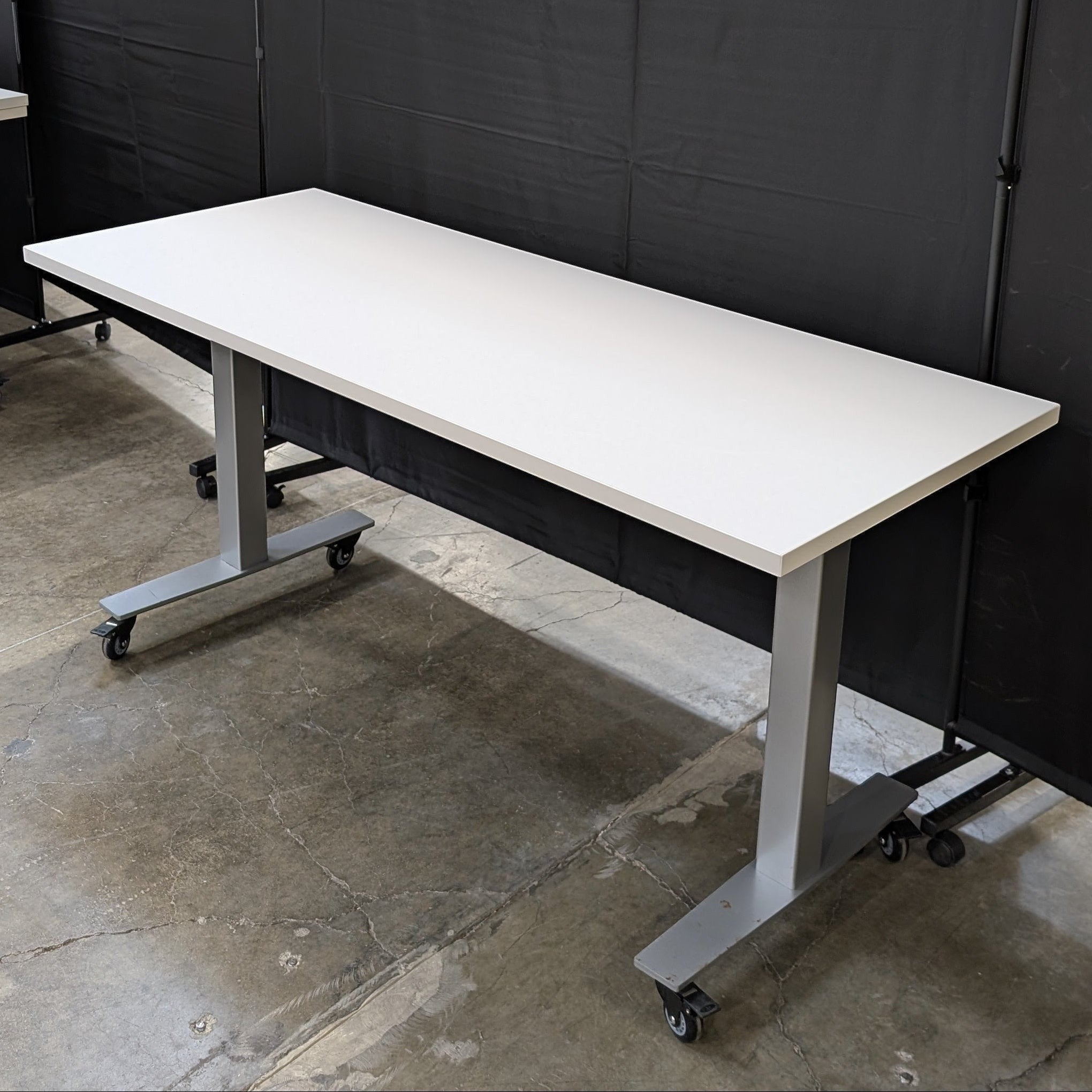 Sienna TL Modern White Top Table with Locking Casters