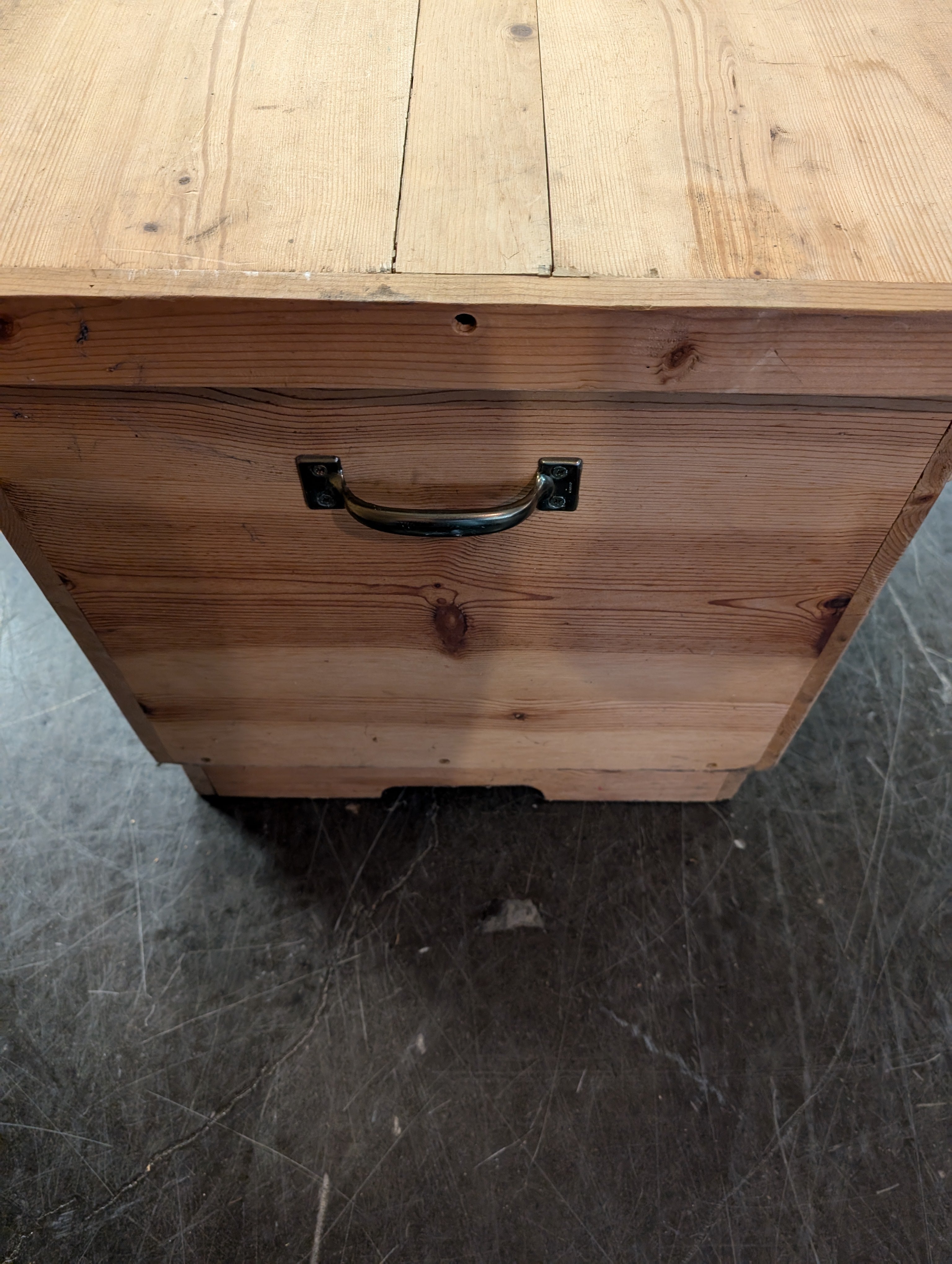 Rustic Wooden Storage Box with Brass Hardware