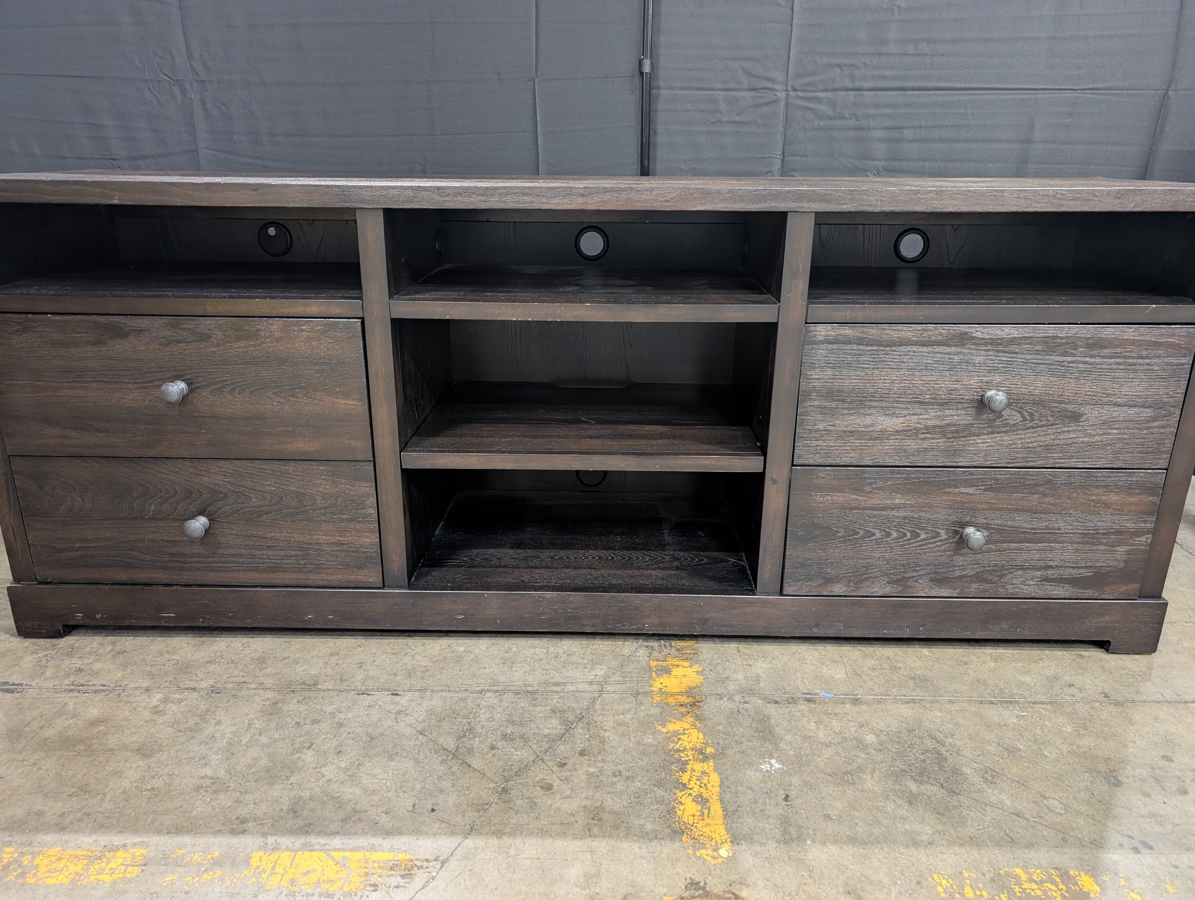 Dark Wood Bassett Media Console with Storage