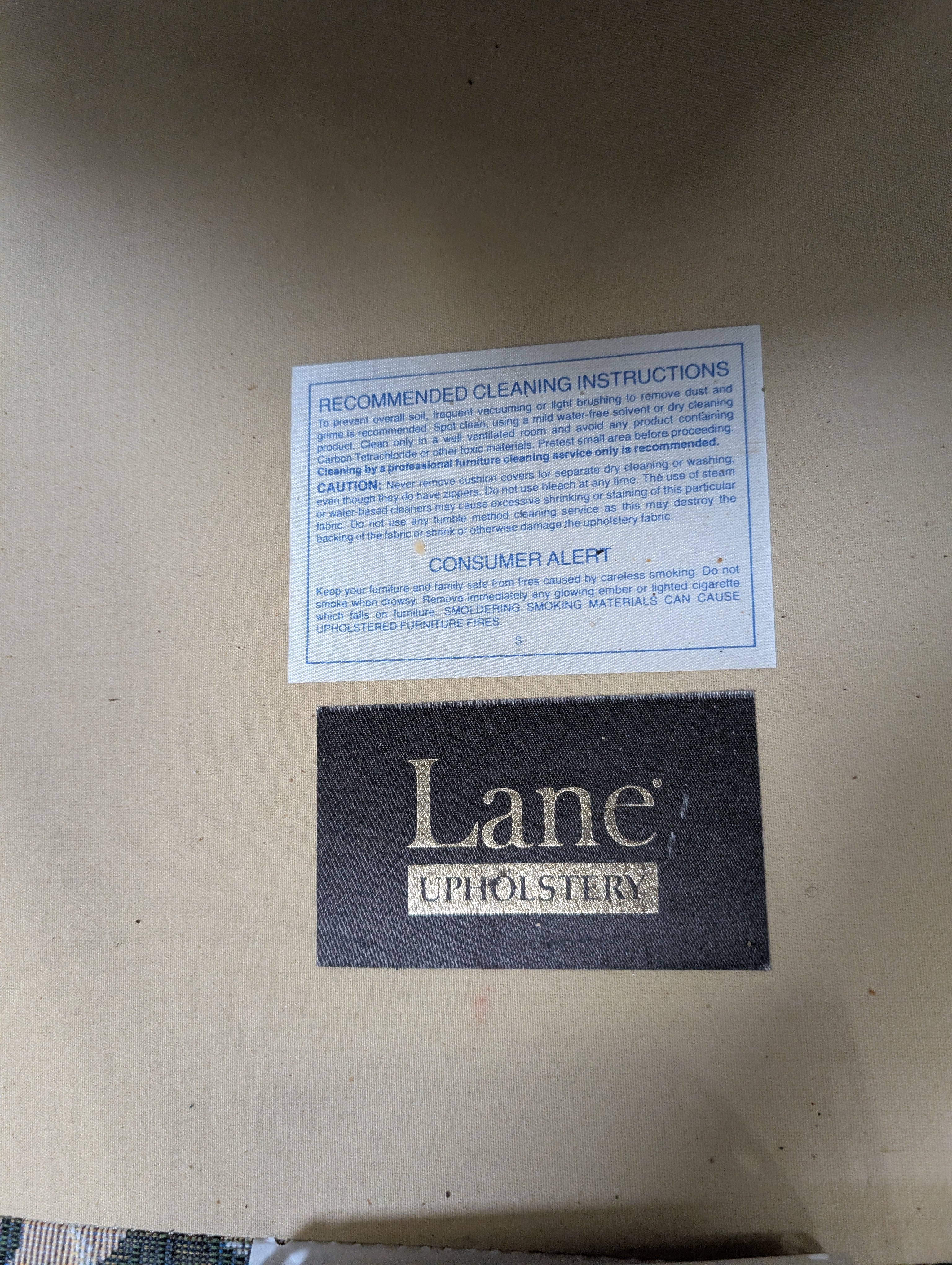 Lane Upholstery Botanical Print Three-Seat Sofa