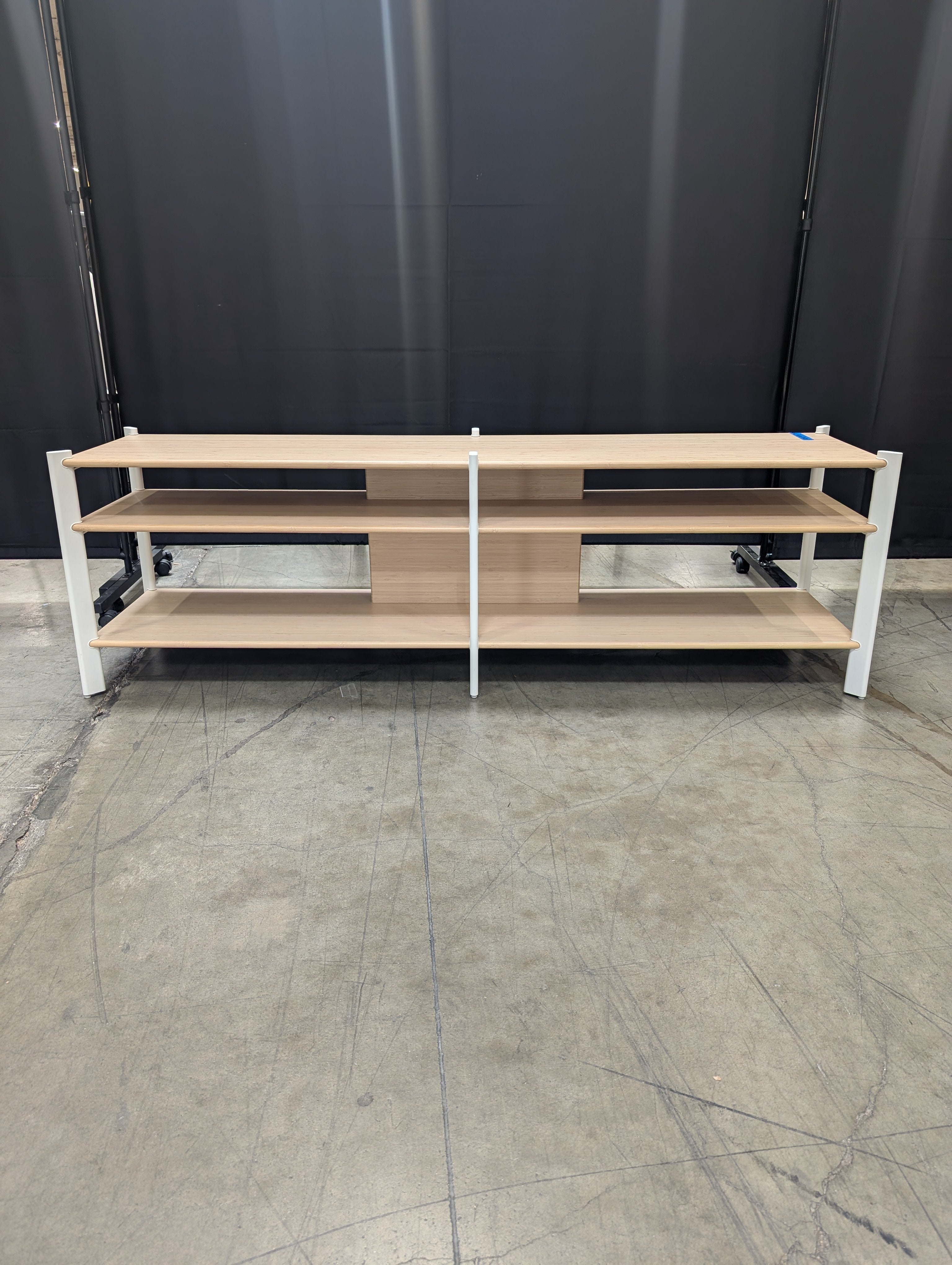 Modern Light Wood Look and White 3-Tier Media Console