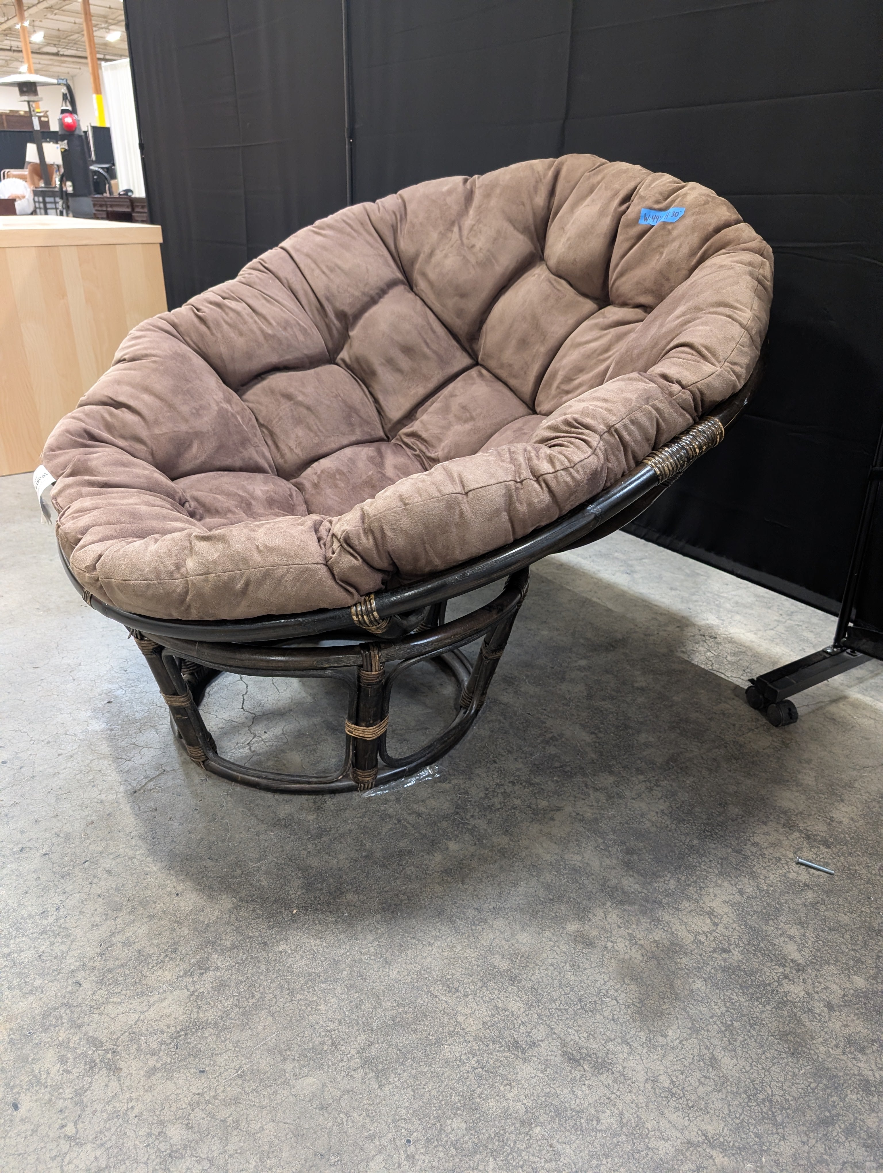 World Market Brown Papasan Chair with Tufted Cushion