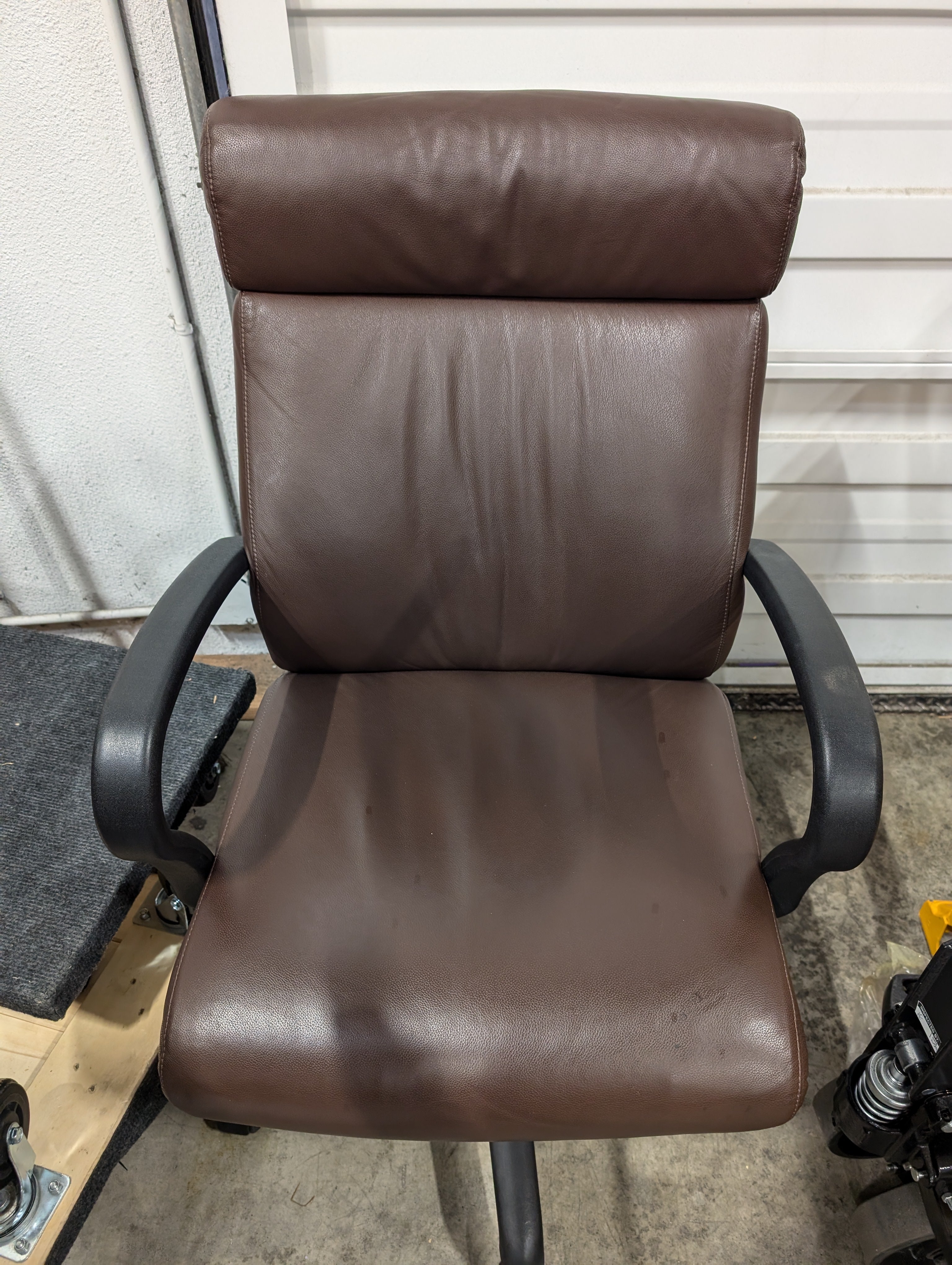Warehouse sale-- Brown Upholstered Swivel Office Chair with Armrests