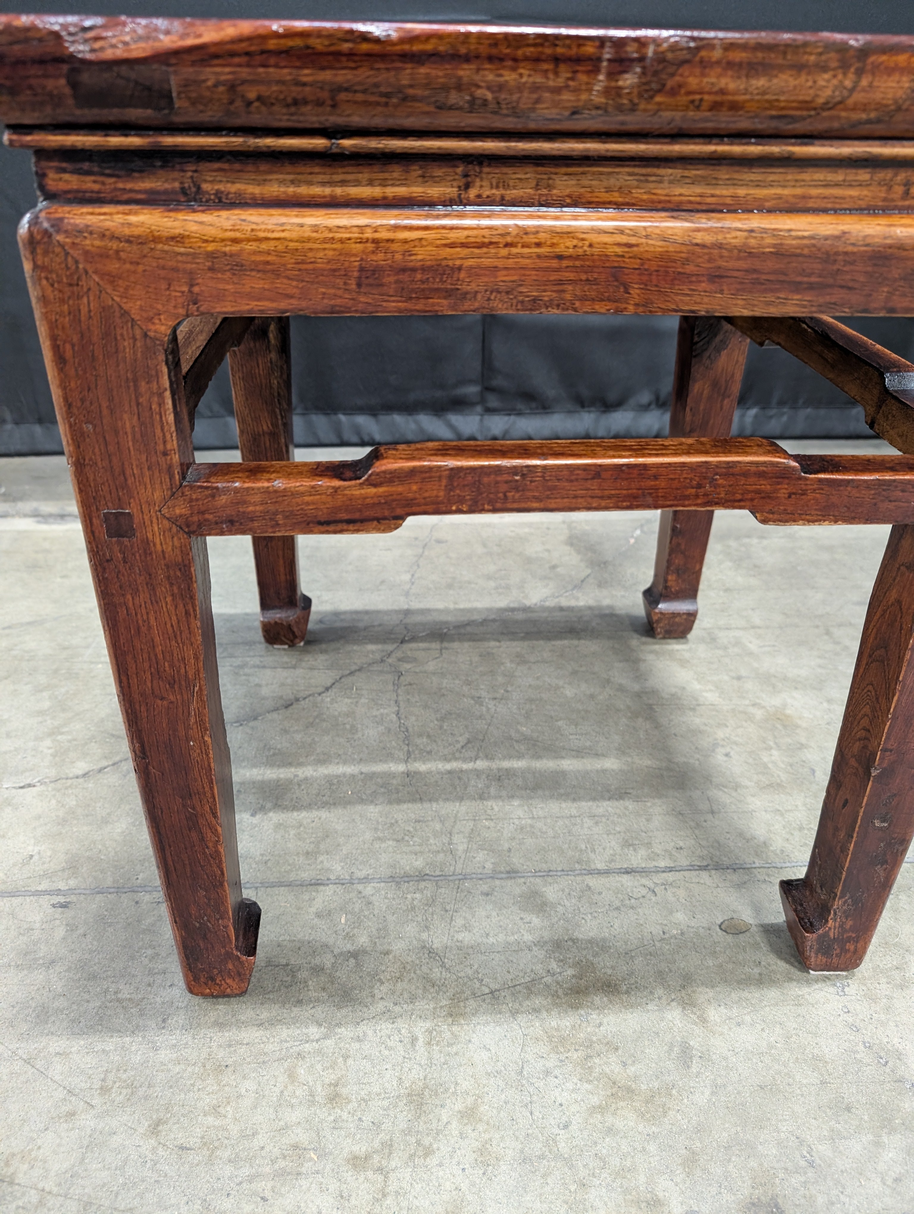 Richly Stained Wood Square Side Table