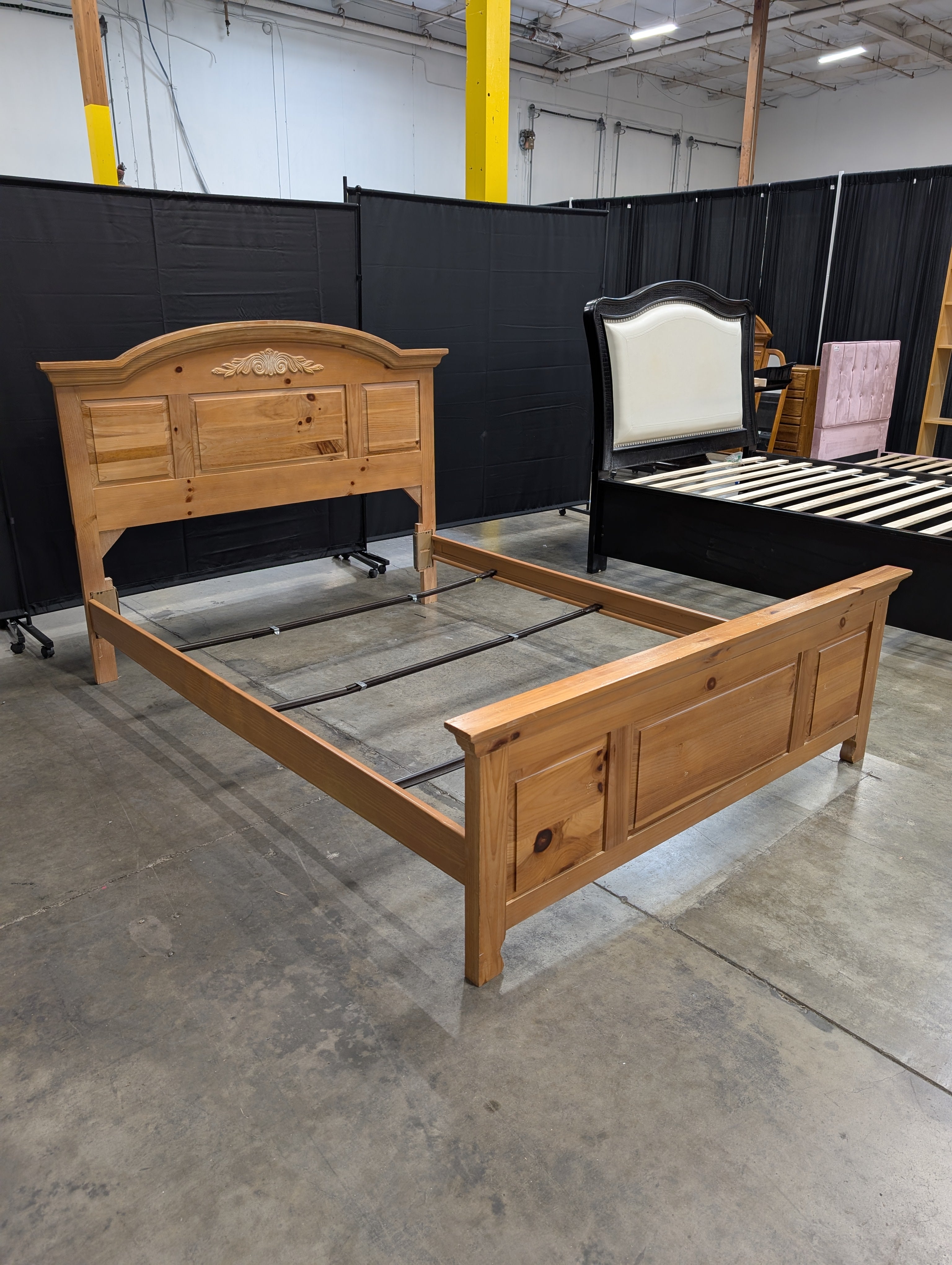 Pine Carved Arch Bedframe