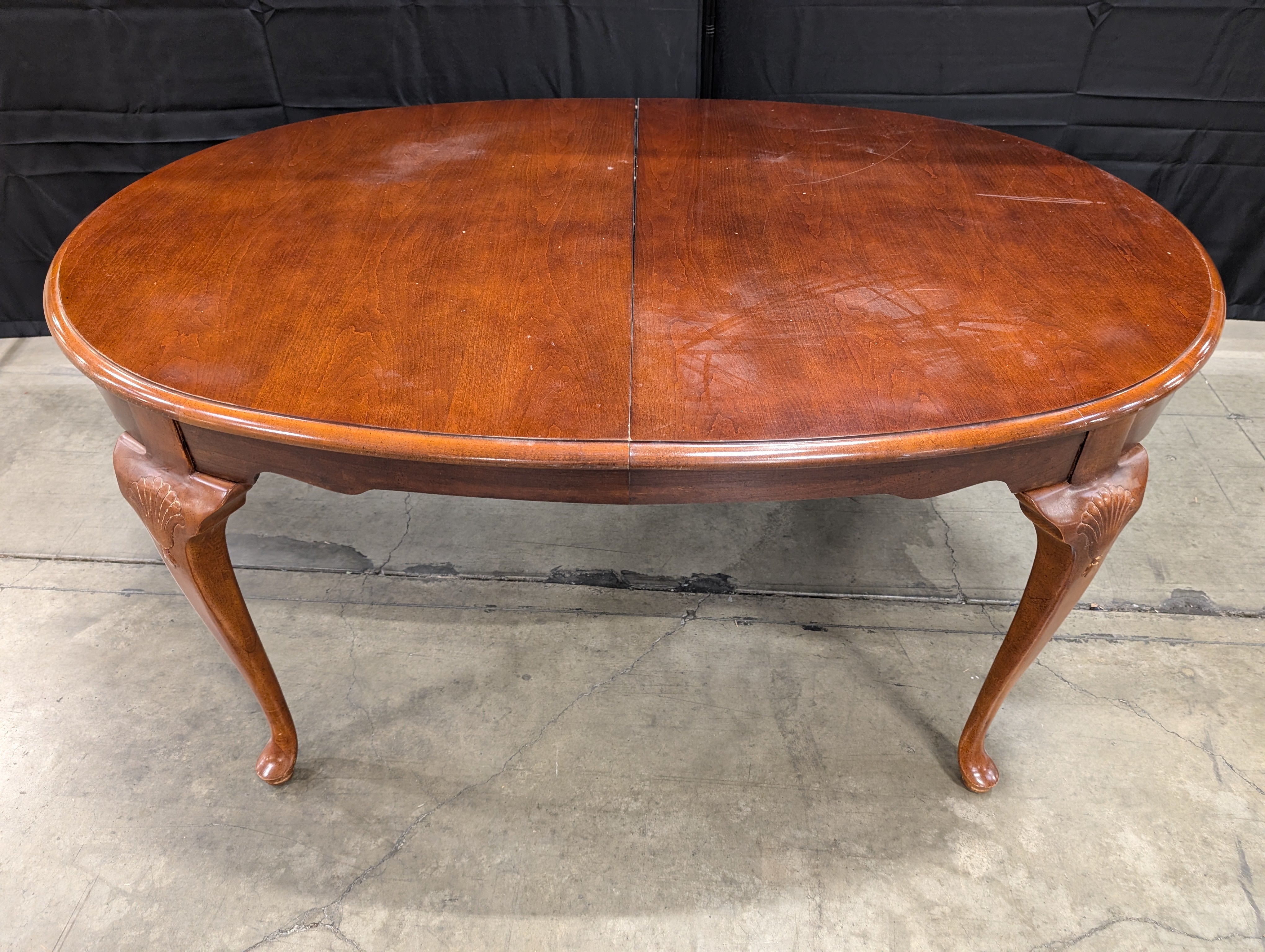 Vintage Reddish-Brown Stained Hardwood Table Leaf