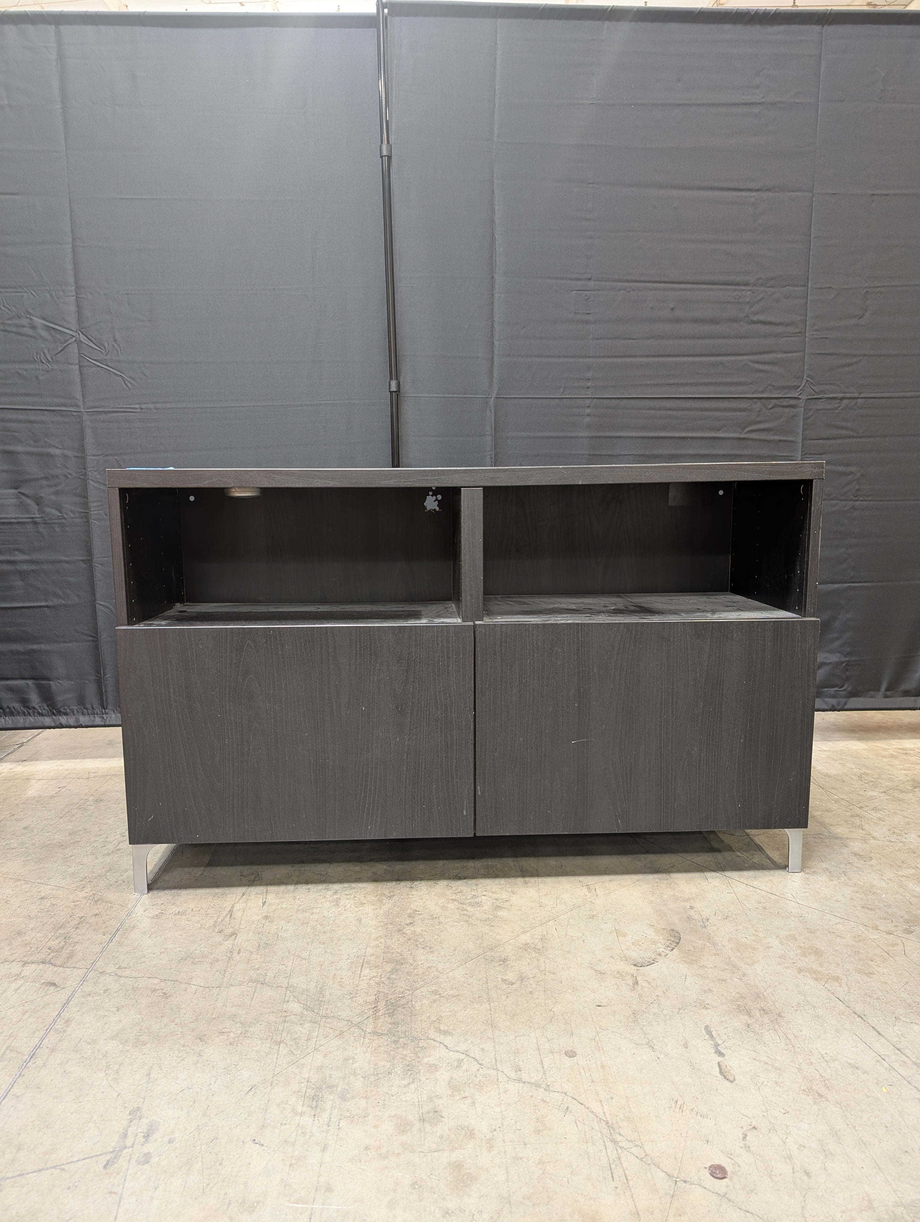 Versatile Black Storage Cabinet with Shelves and Doors