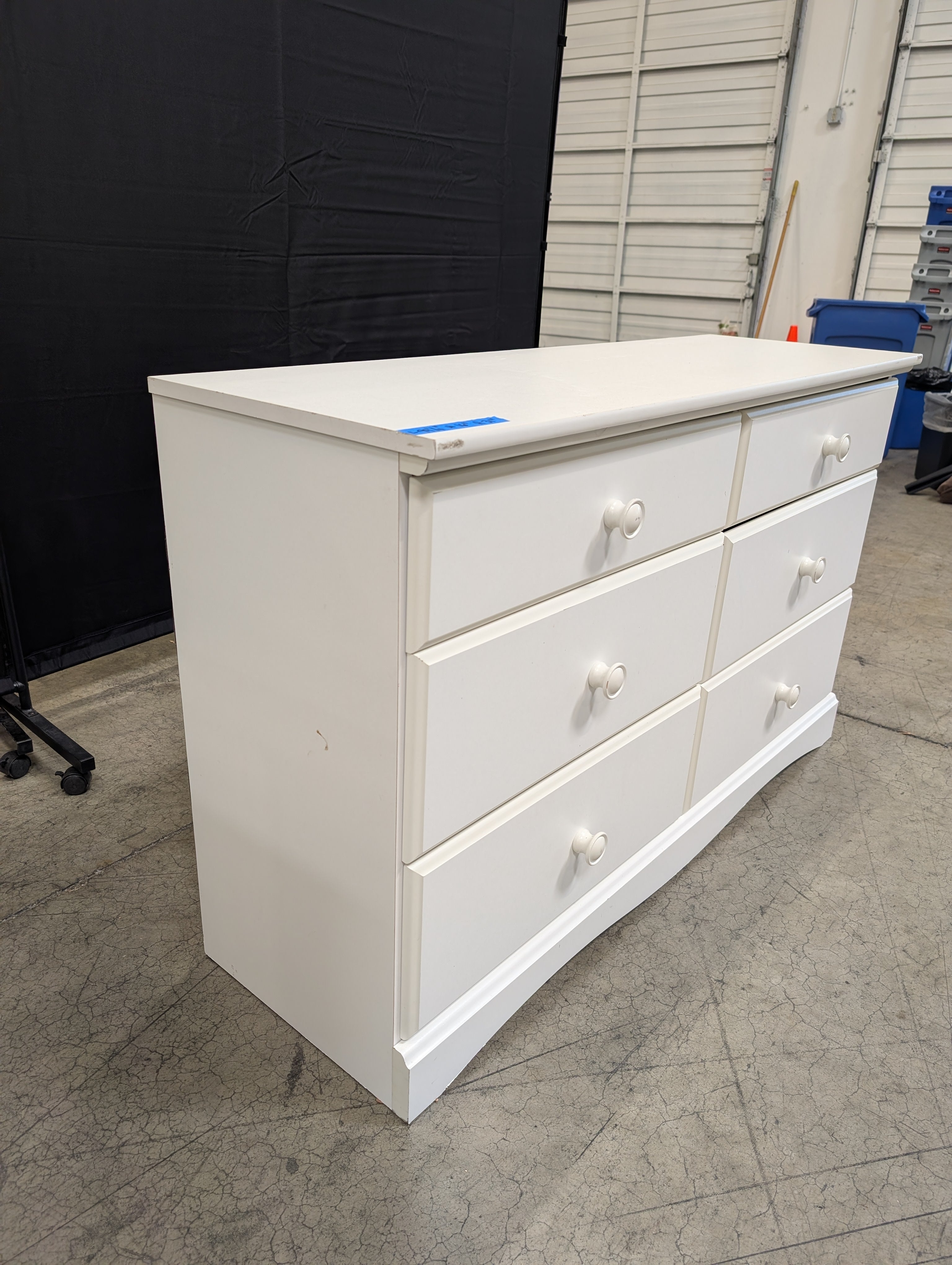 Versatile White Six-Drawer Storage Chest