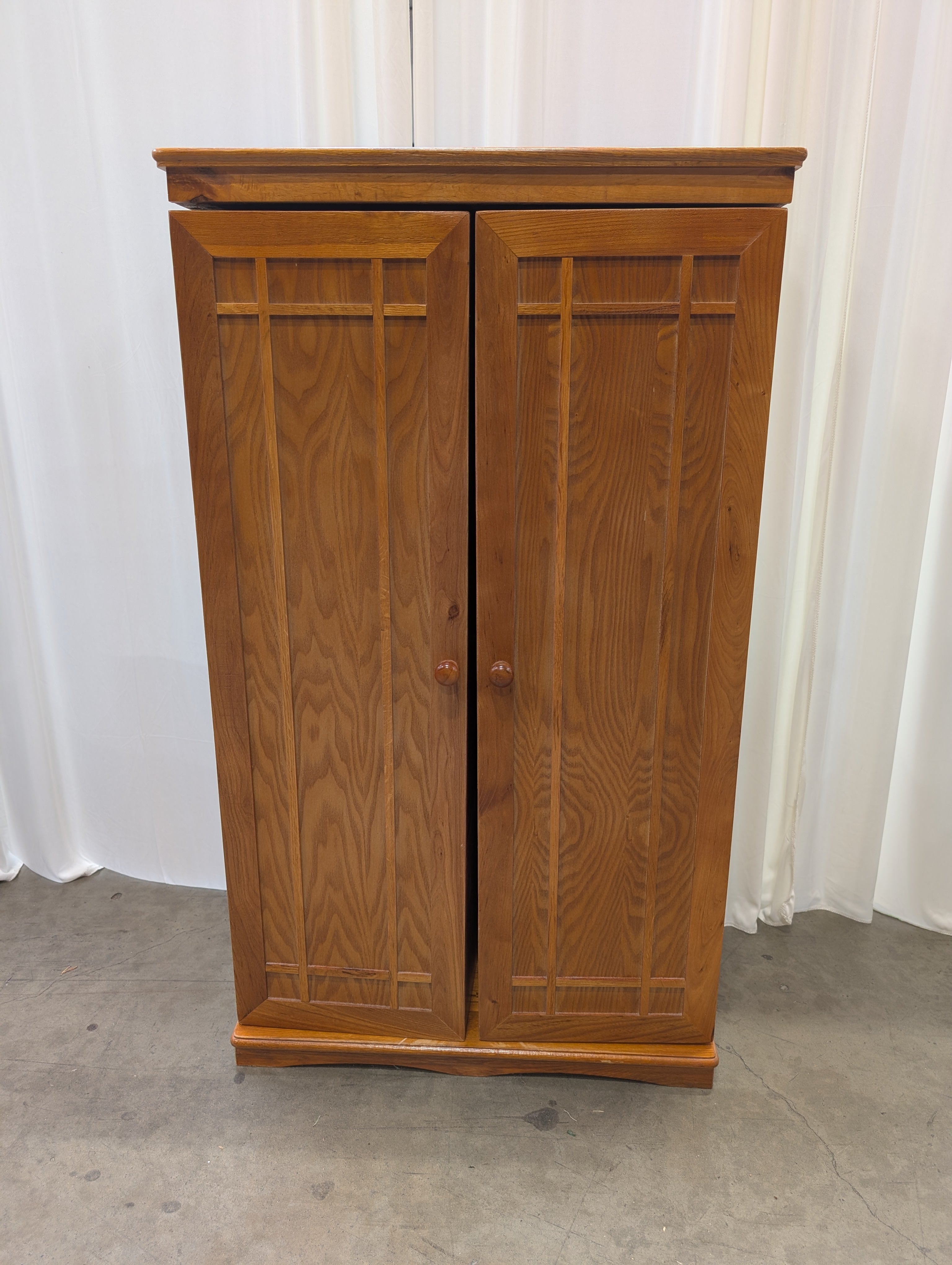 Mission Style Two Door Media Cabinet in Oak