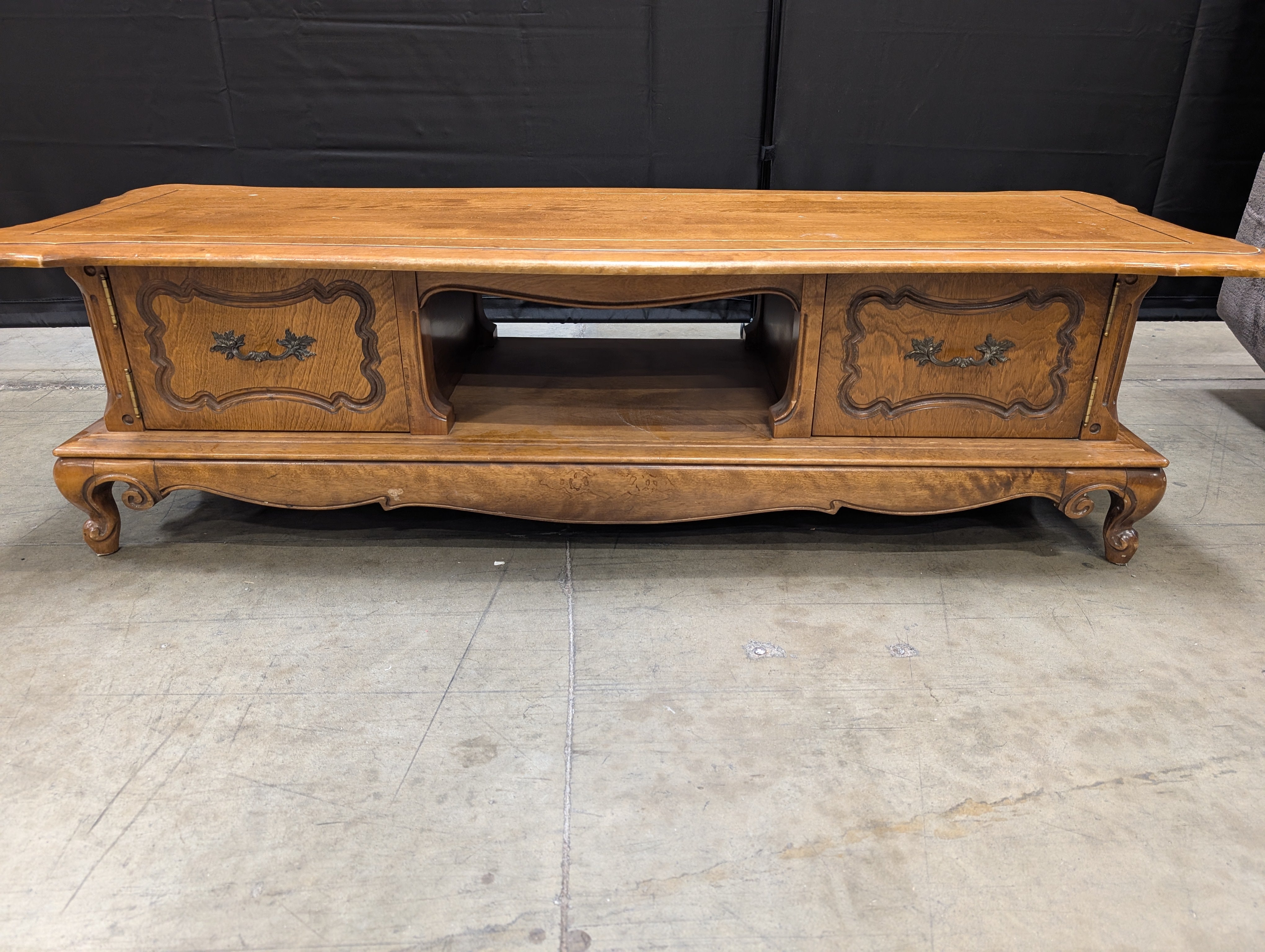 Ornate Carved Wood French Provincial Coffee Table