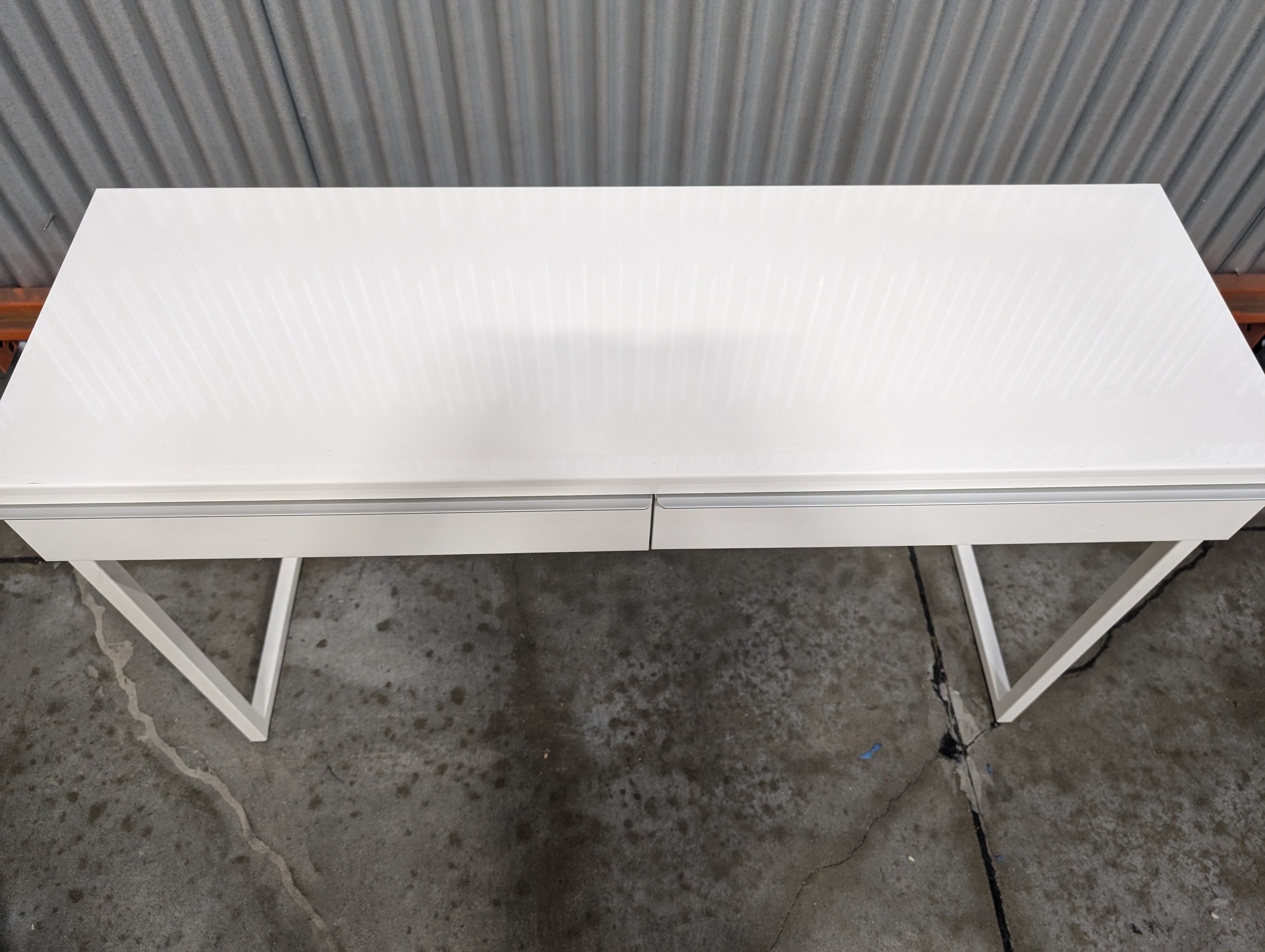 Contemporary White Console Table