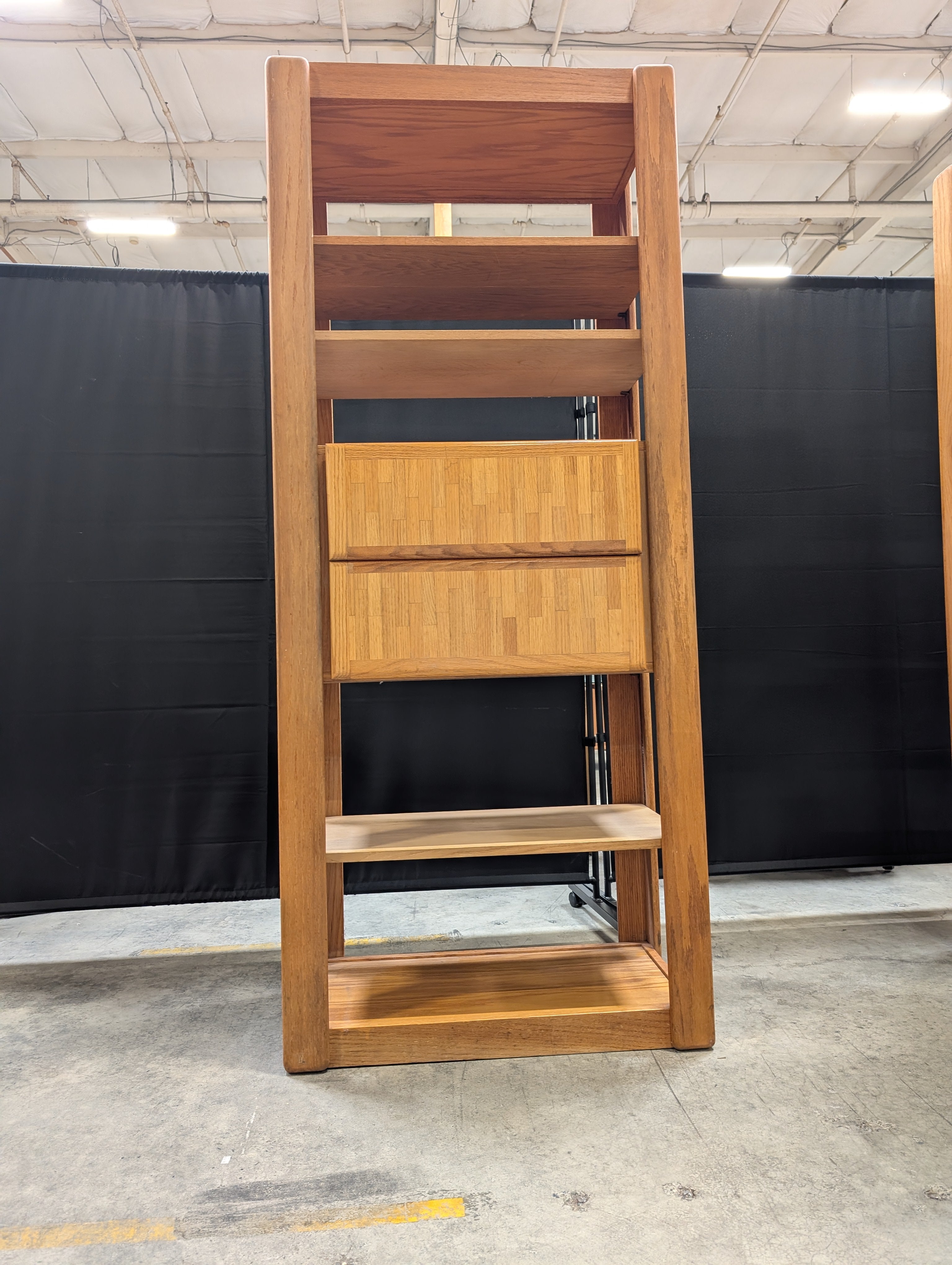 Versatile Timber Bookcase with Integrated Storage Drawers